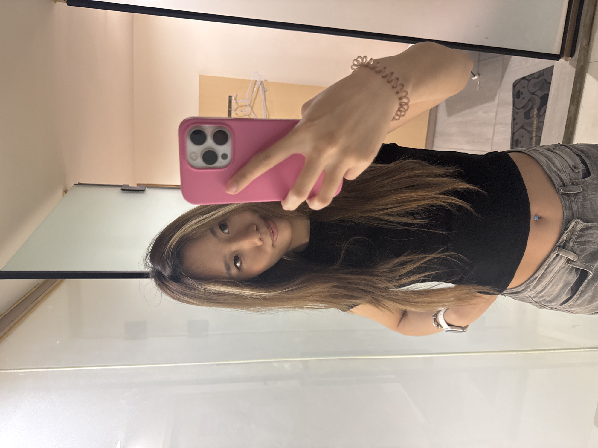 Woman takes mirror selfies in Yuzhong District bathroom
