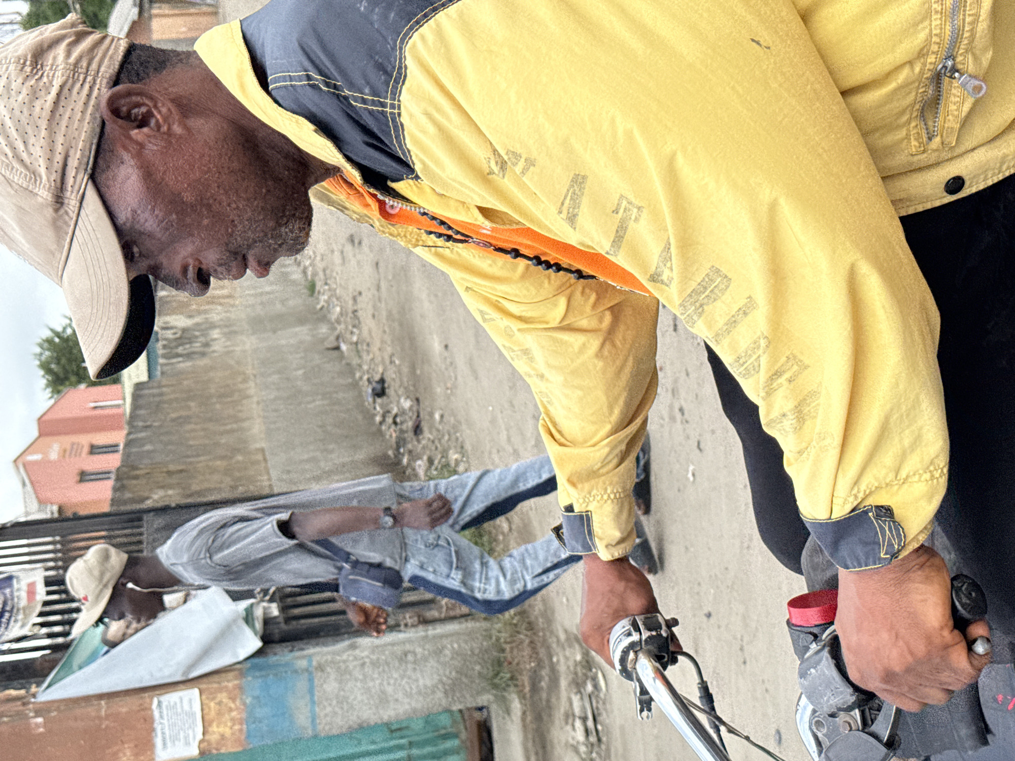 Motorcyclist spotted in yellow jacket in Lekki, Nigeria