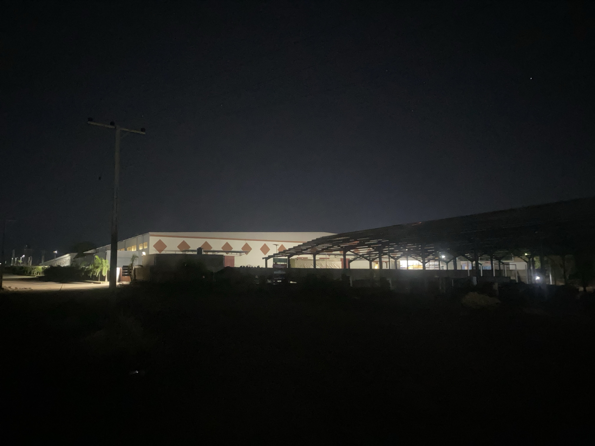 Nighttime industrial scene documented in Abuja, Nigeria