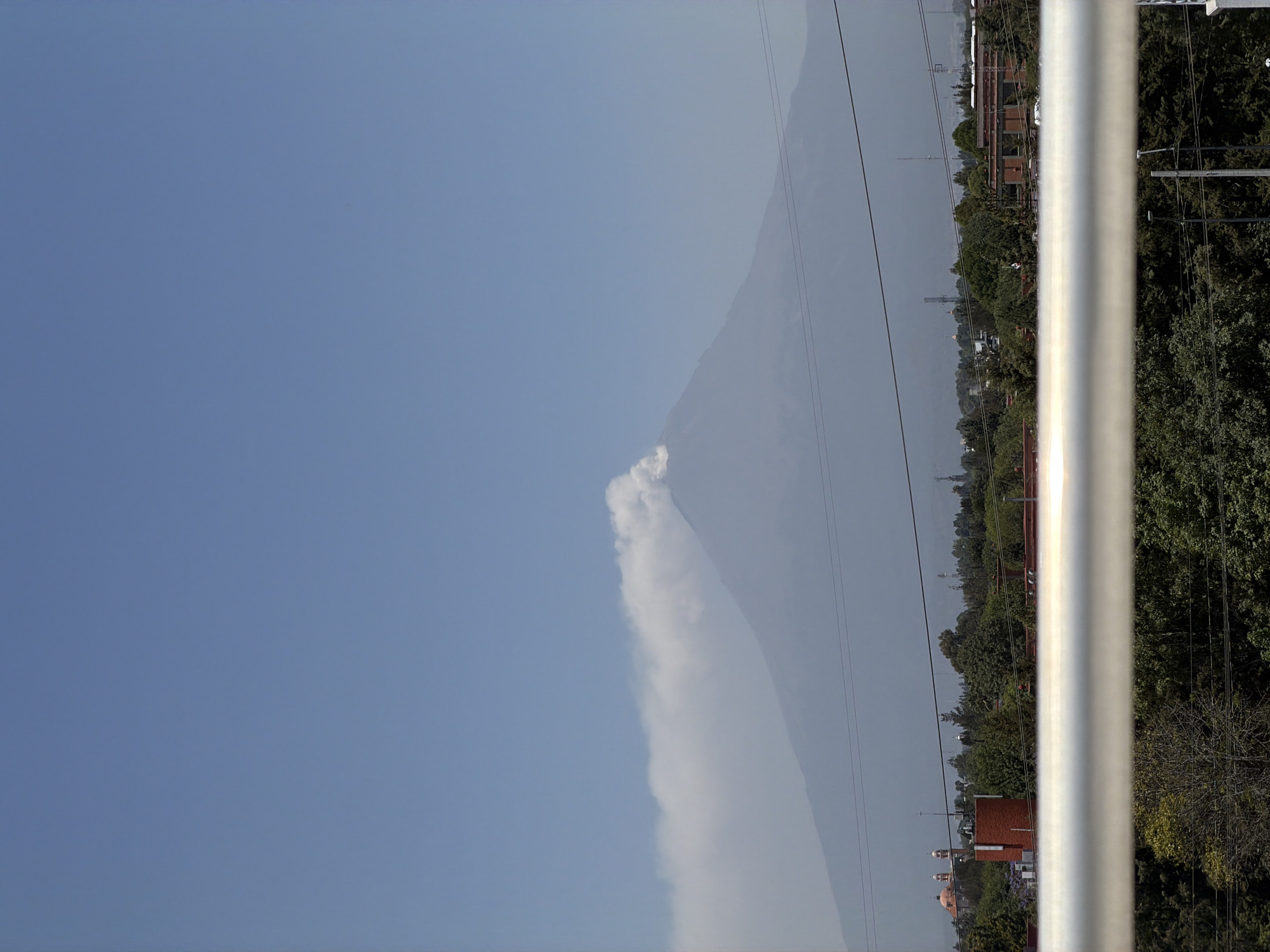 Popocatépetl Volcano Shows Active Plumes Over Cholula Mexico