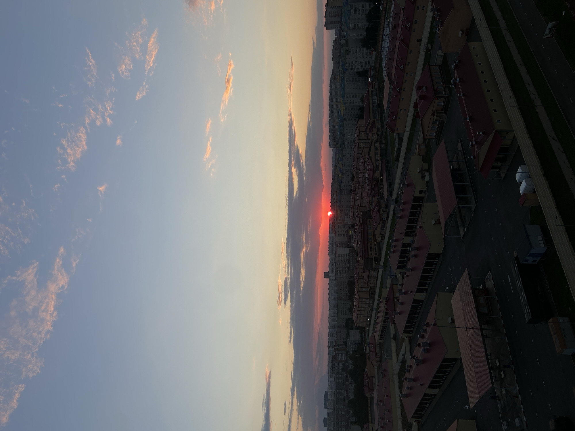 Sunset over Krasnodar, eggs on the stove