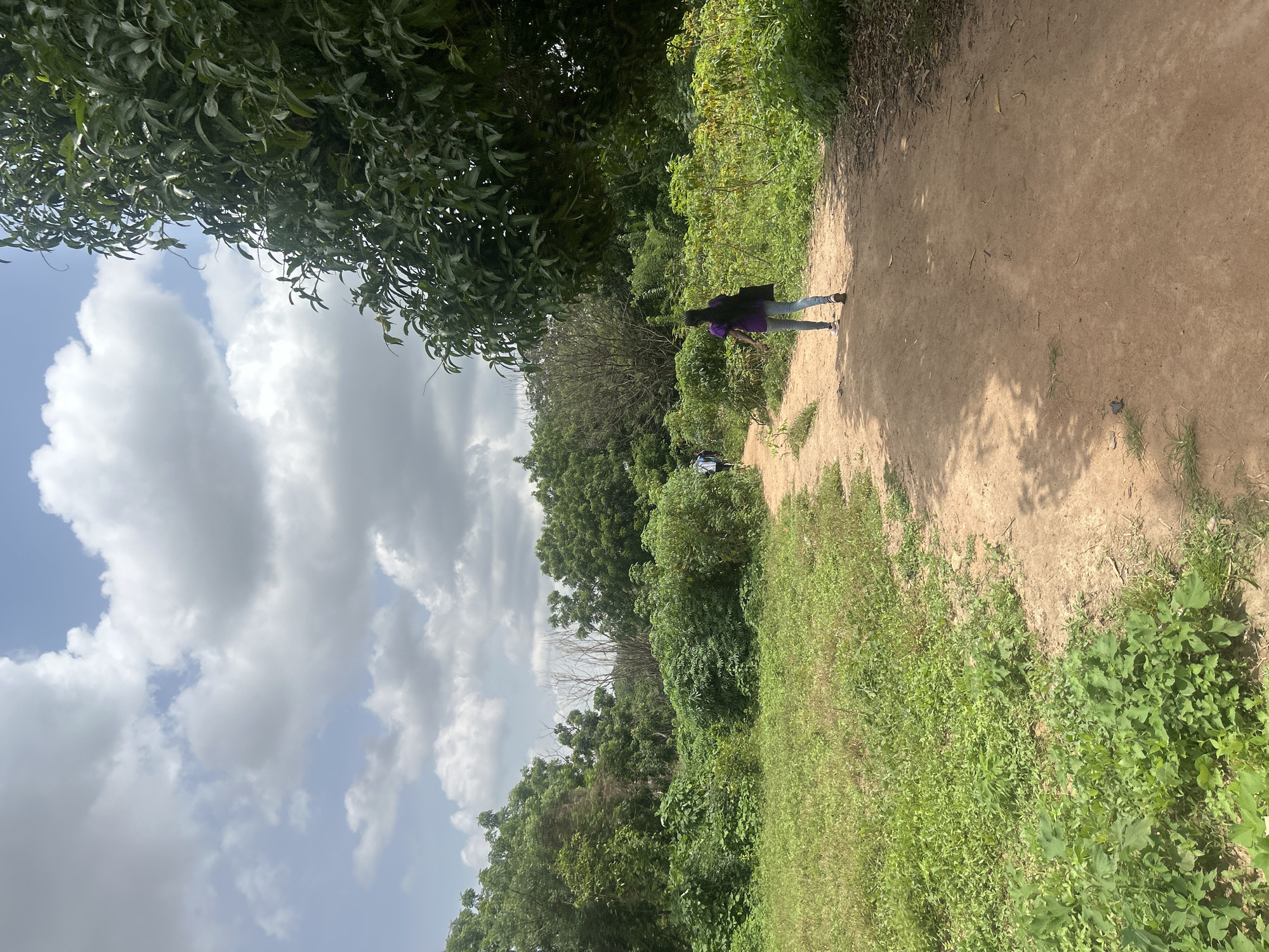 Dirt paths and institutional buildings in Ogbomosho, Nigeria
