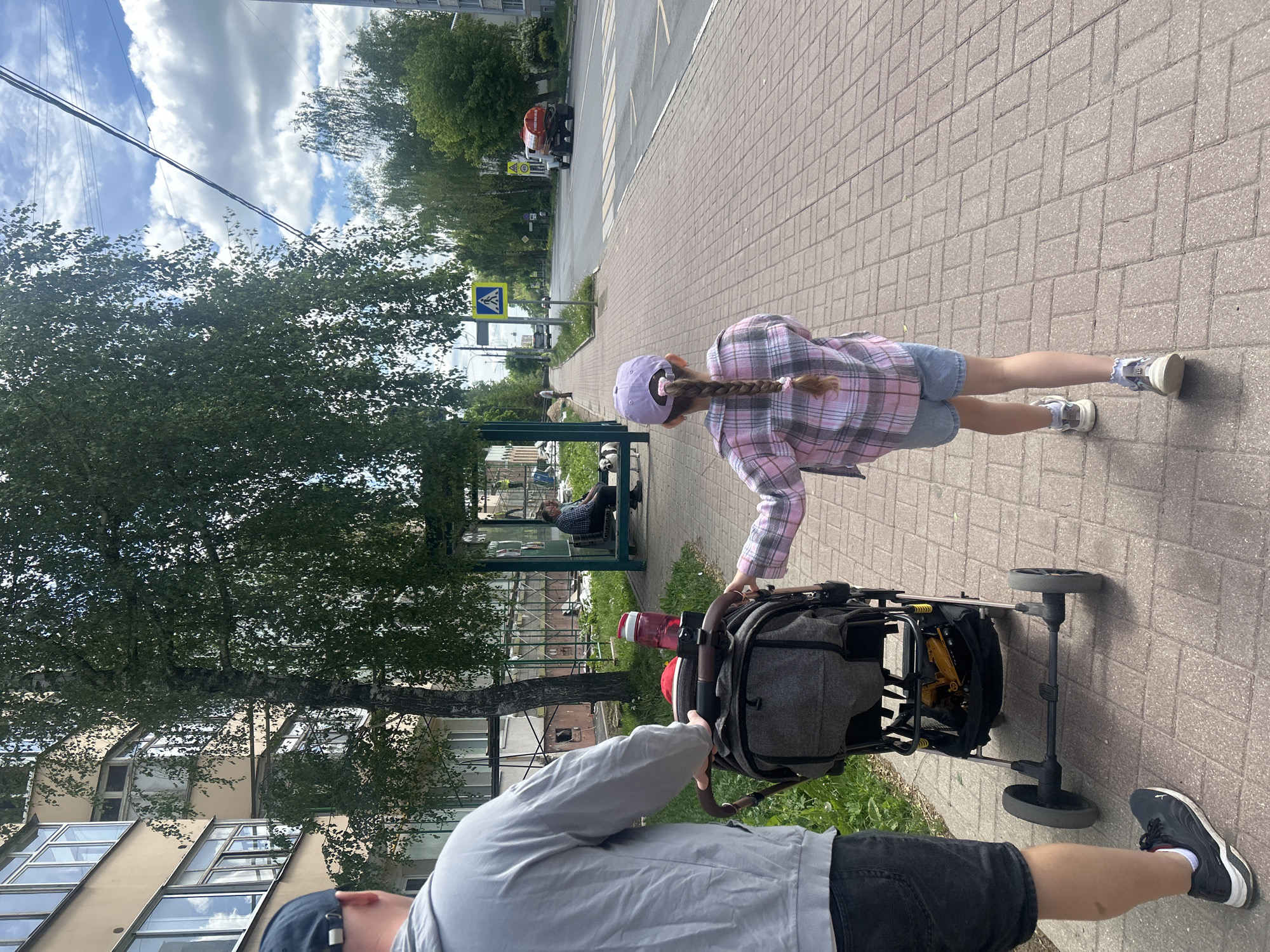 Morning pedestrian activity observed in Klin, Russia