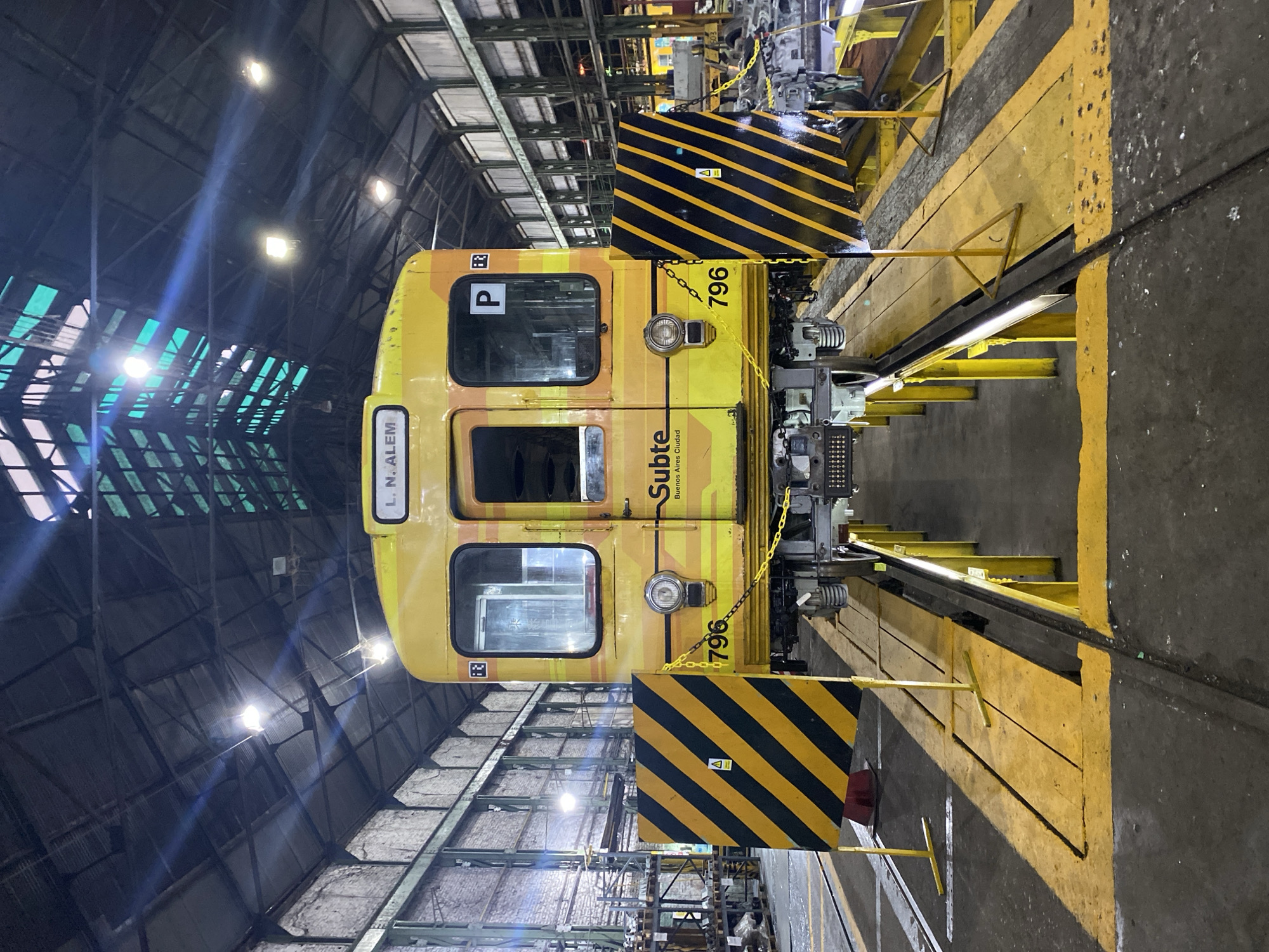 Buenos Aires subway workers documented at maintenance facility