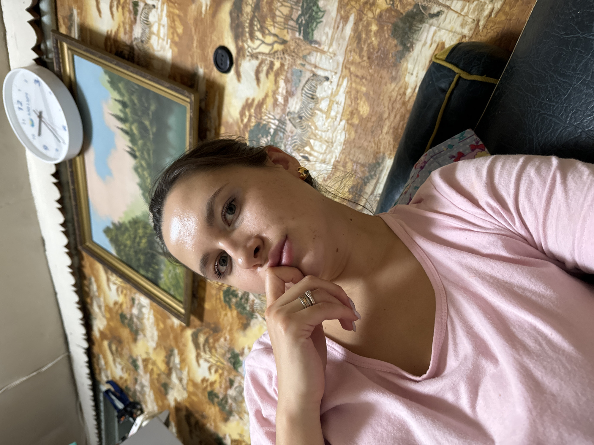 Woman rests indoors in Красный Маяк, Russia