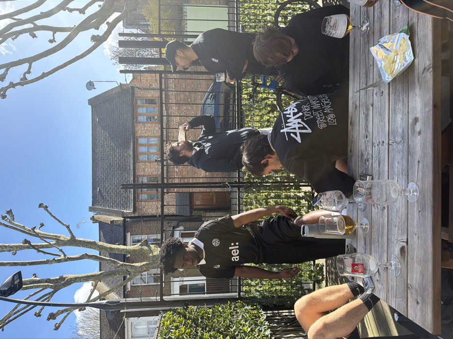 Clear day captured at London pub garden patio