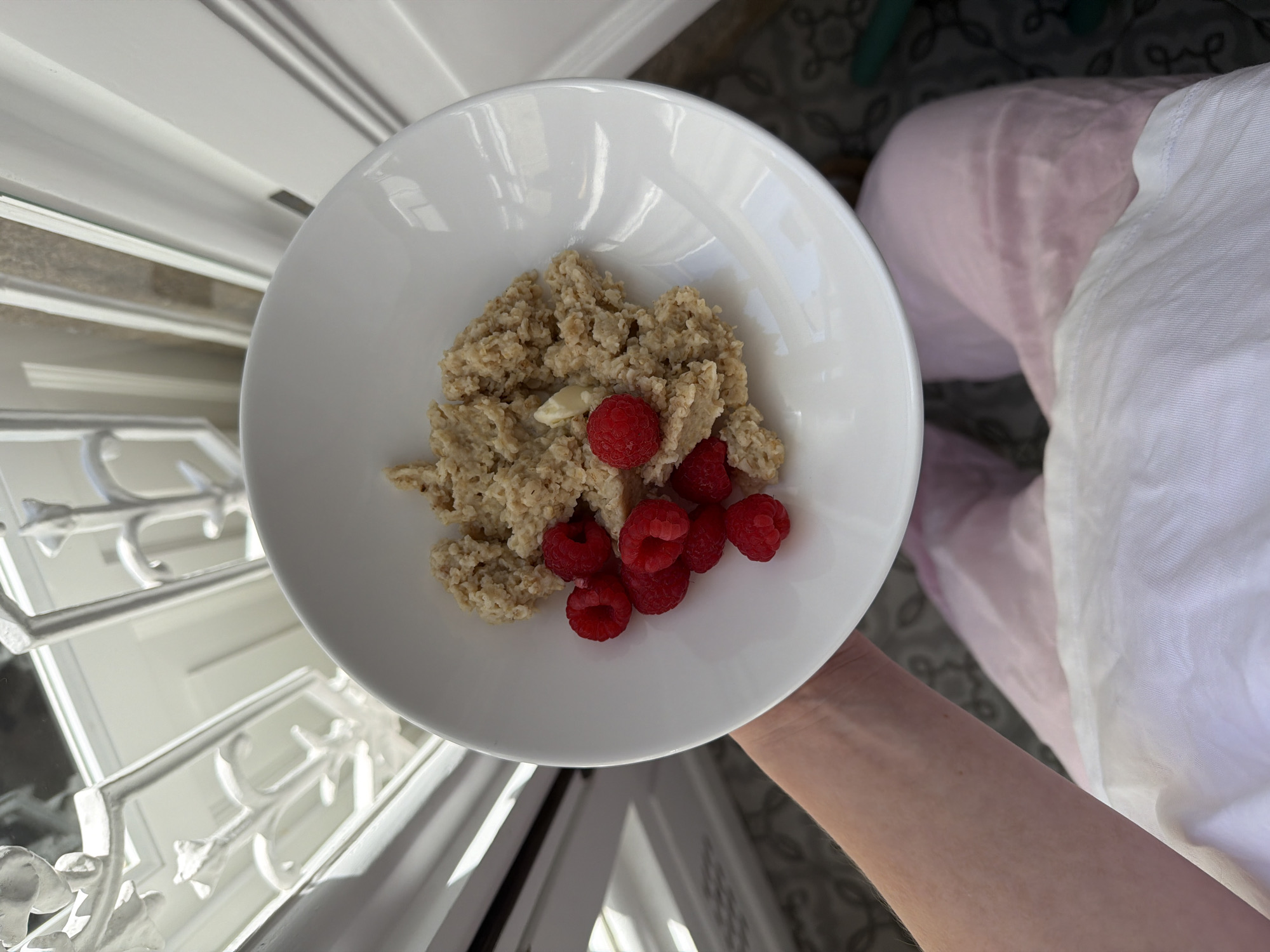 Morning breakfast routine documented in Santiago de Compostela