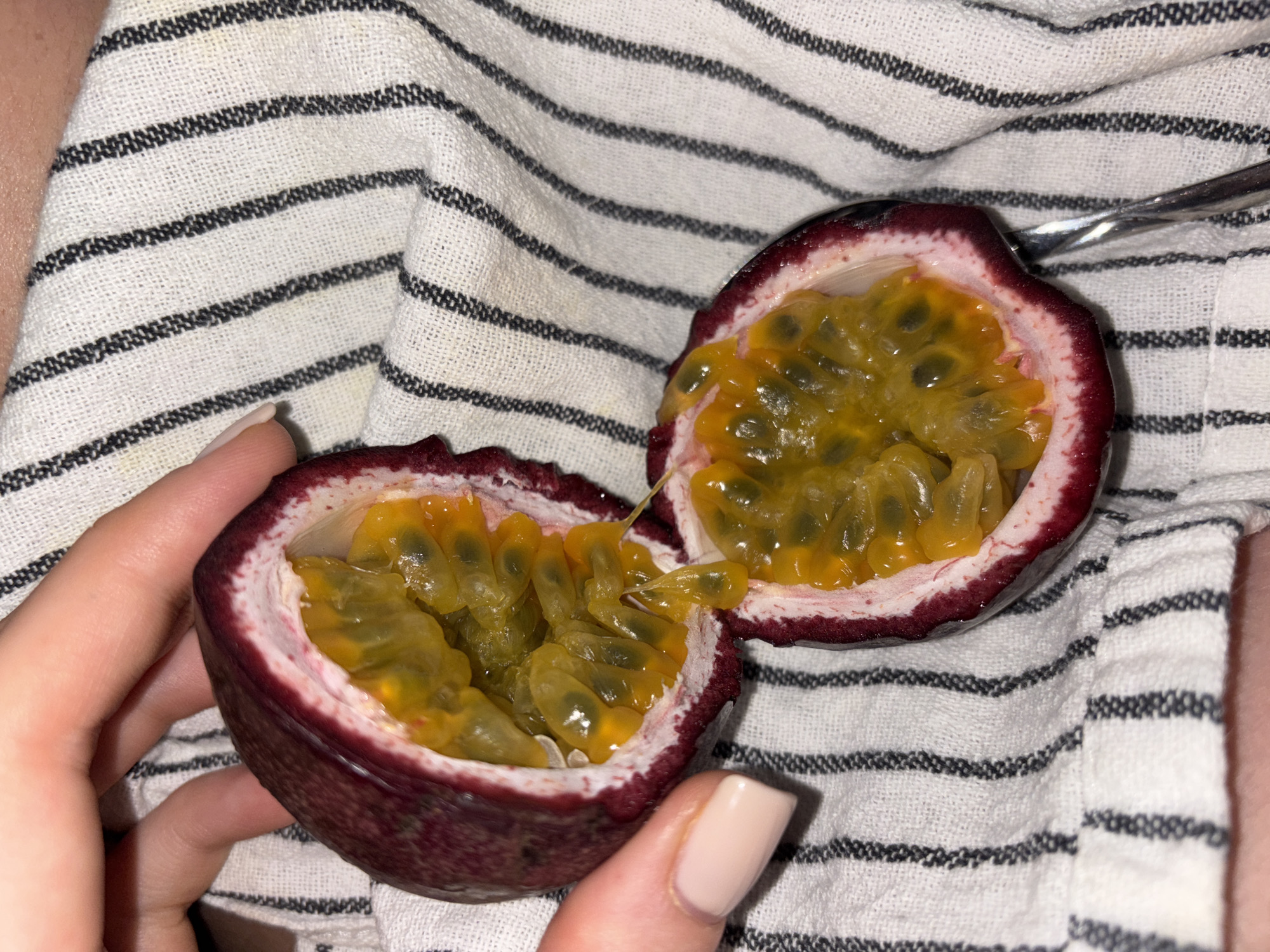 Passion fruit prepared and displayed in Choeng Thale, Thailand
