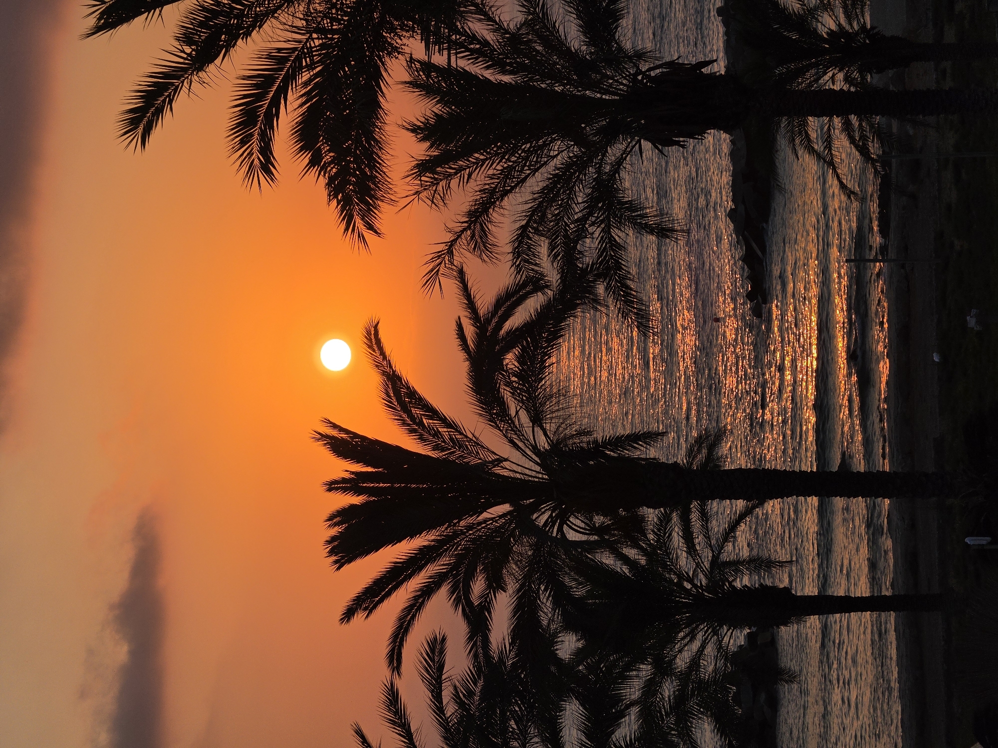 Mediterranean sunset from the shore at Hlorakas, Cyprus