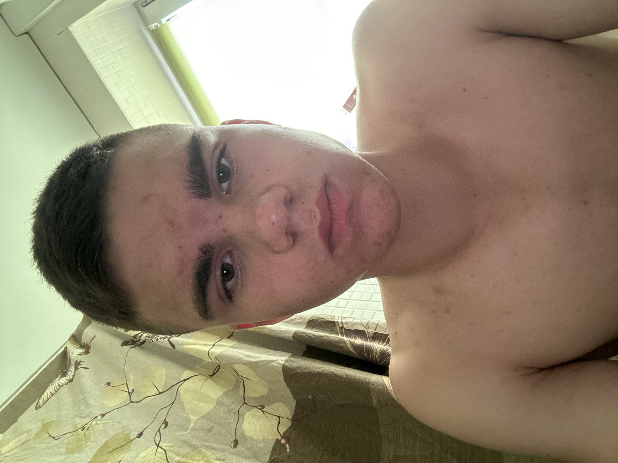 Quick selfie session: bathroom mirror poses and flex shots