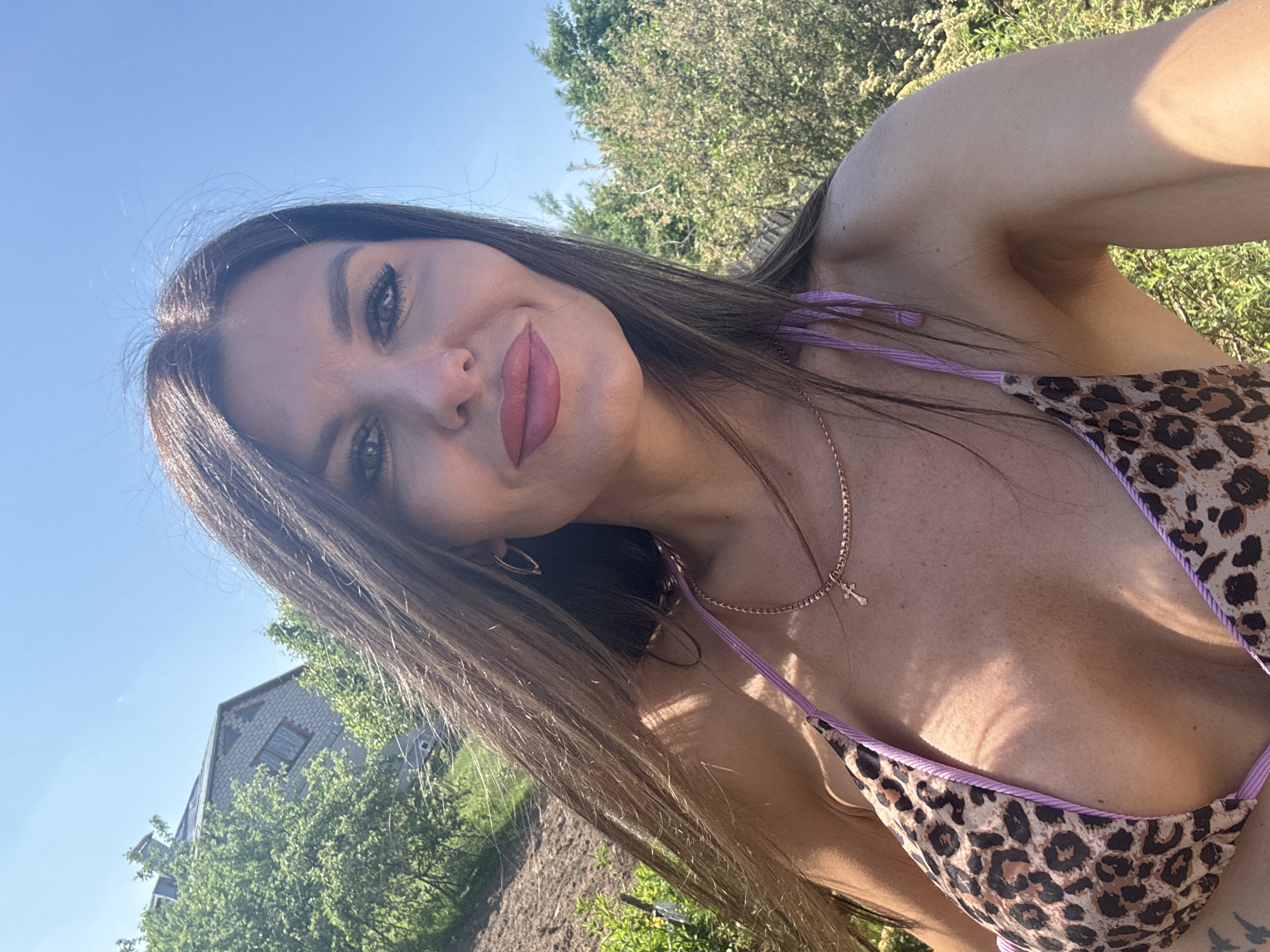 Woman poses for outdoor photos in Dubovaya, Russia
