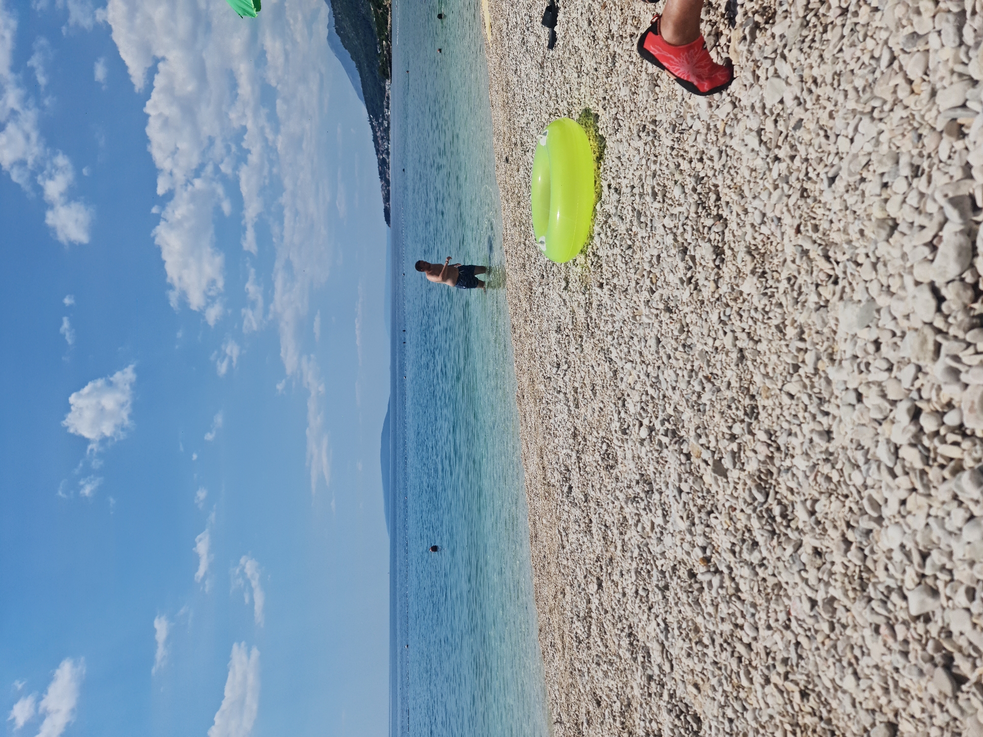 Lazy afternoon on a Croatian Adriatic pebble beach