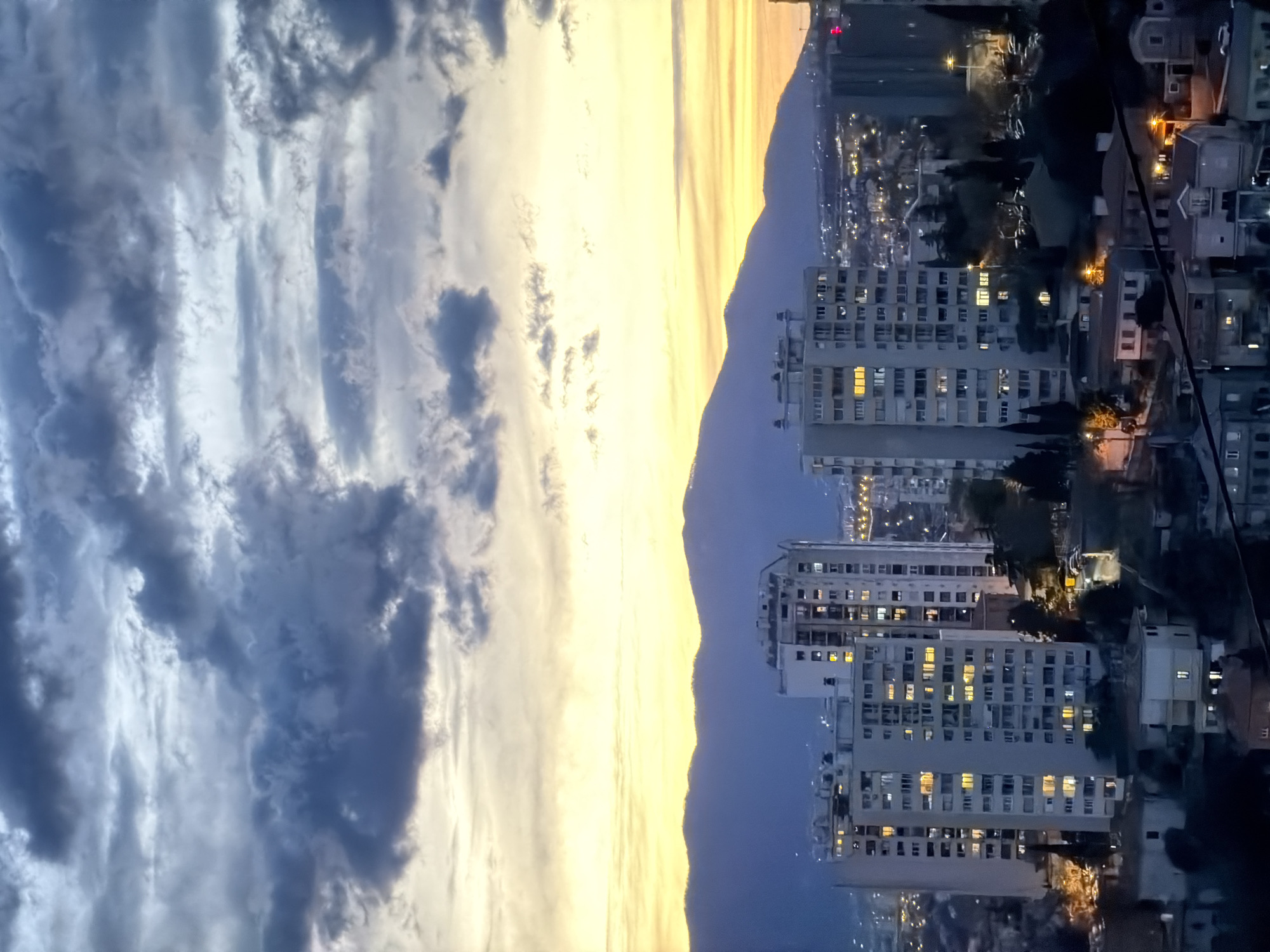 Evening cityscape views captured in Rijeka, Croatia