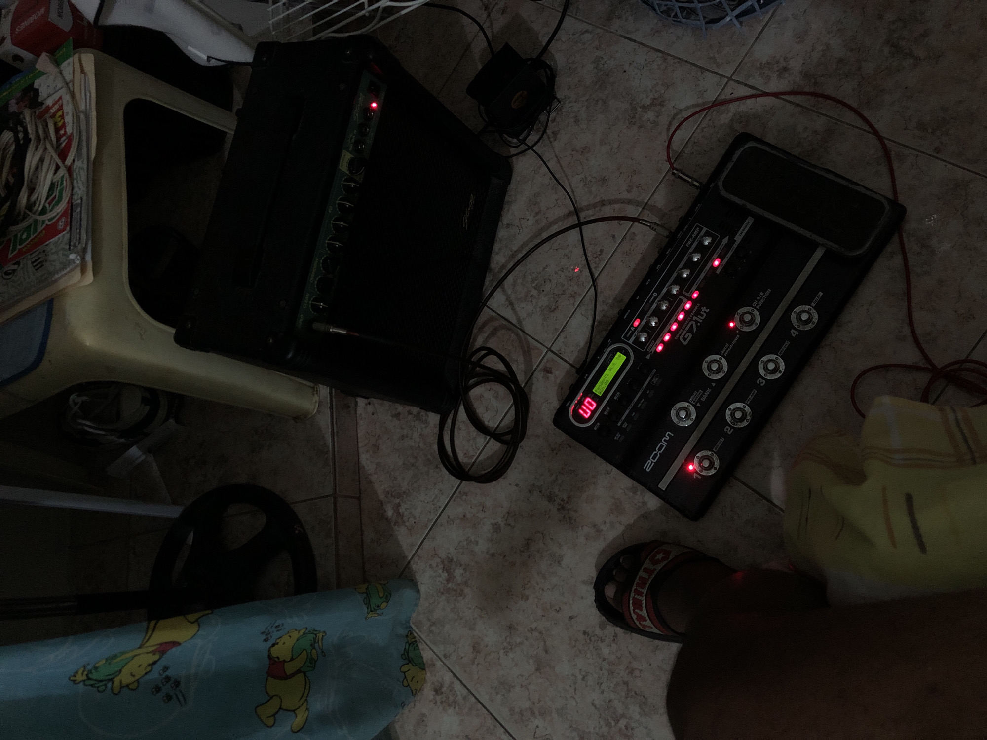 Late-night guitar practice session recorded in Altagracia, Venezuela
