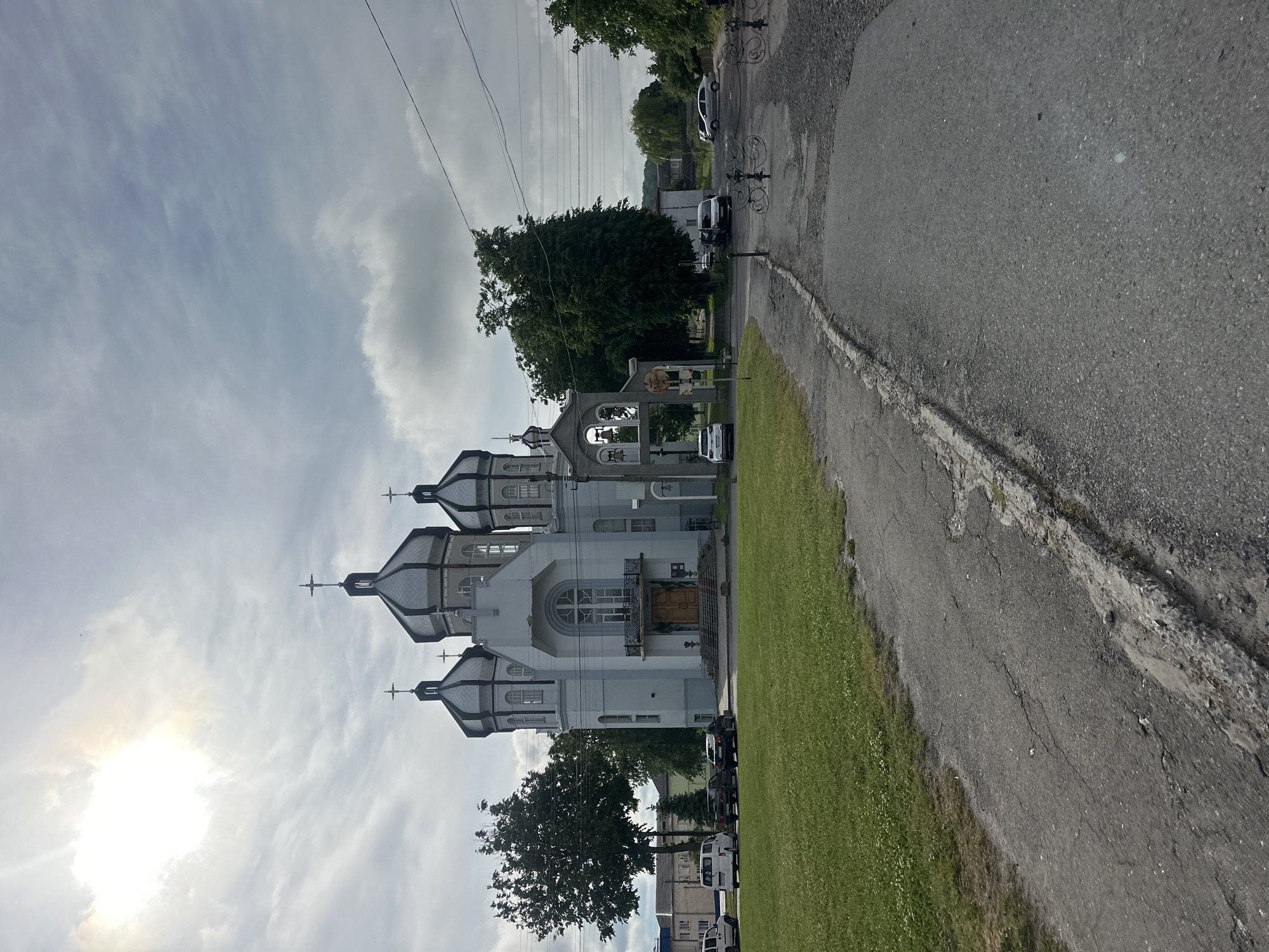 Morning documentation of historic church in Kozova, Ukraine