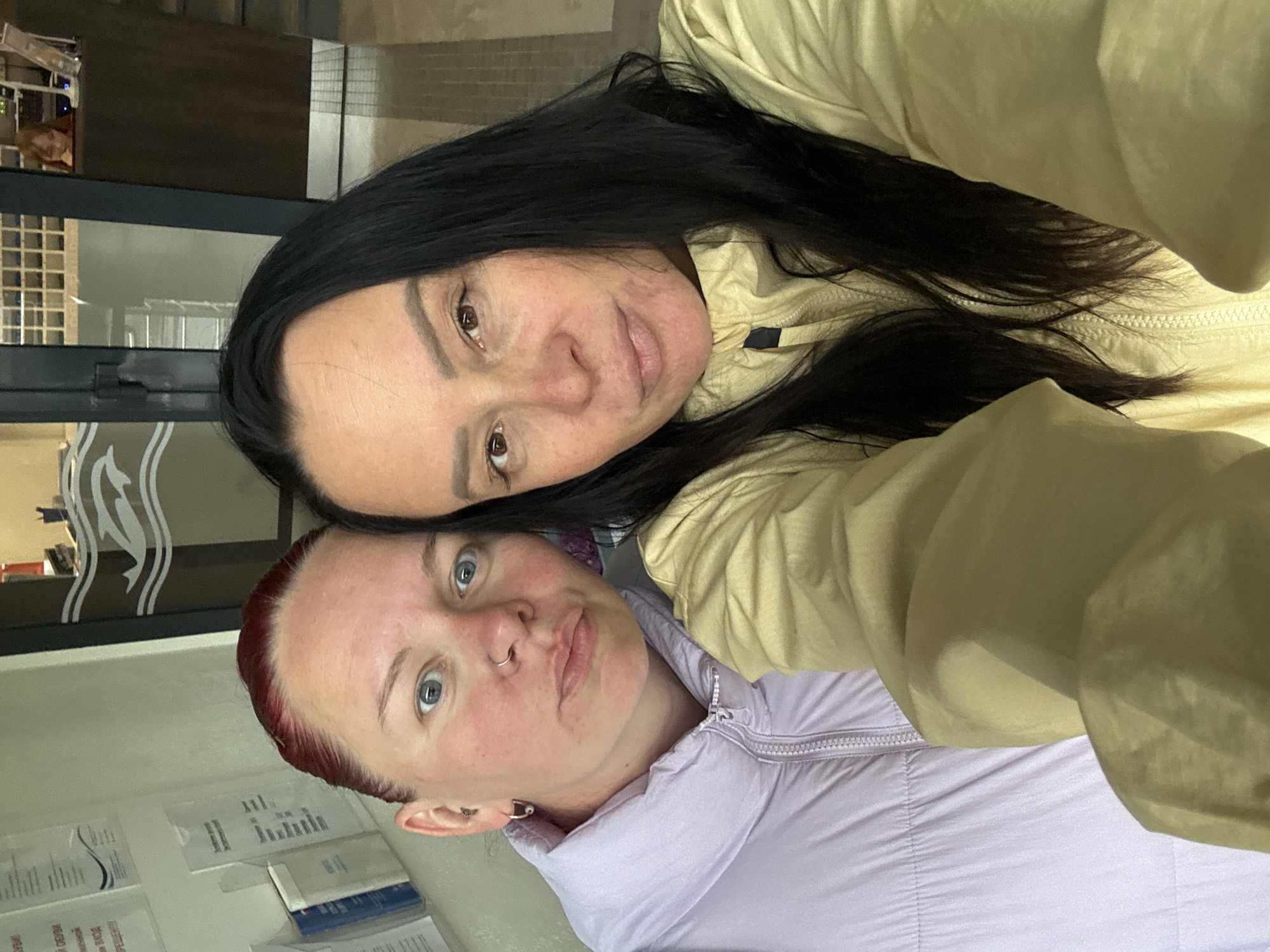 Two women take selfie in Chaikovsky, Russia