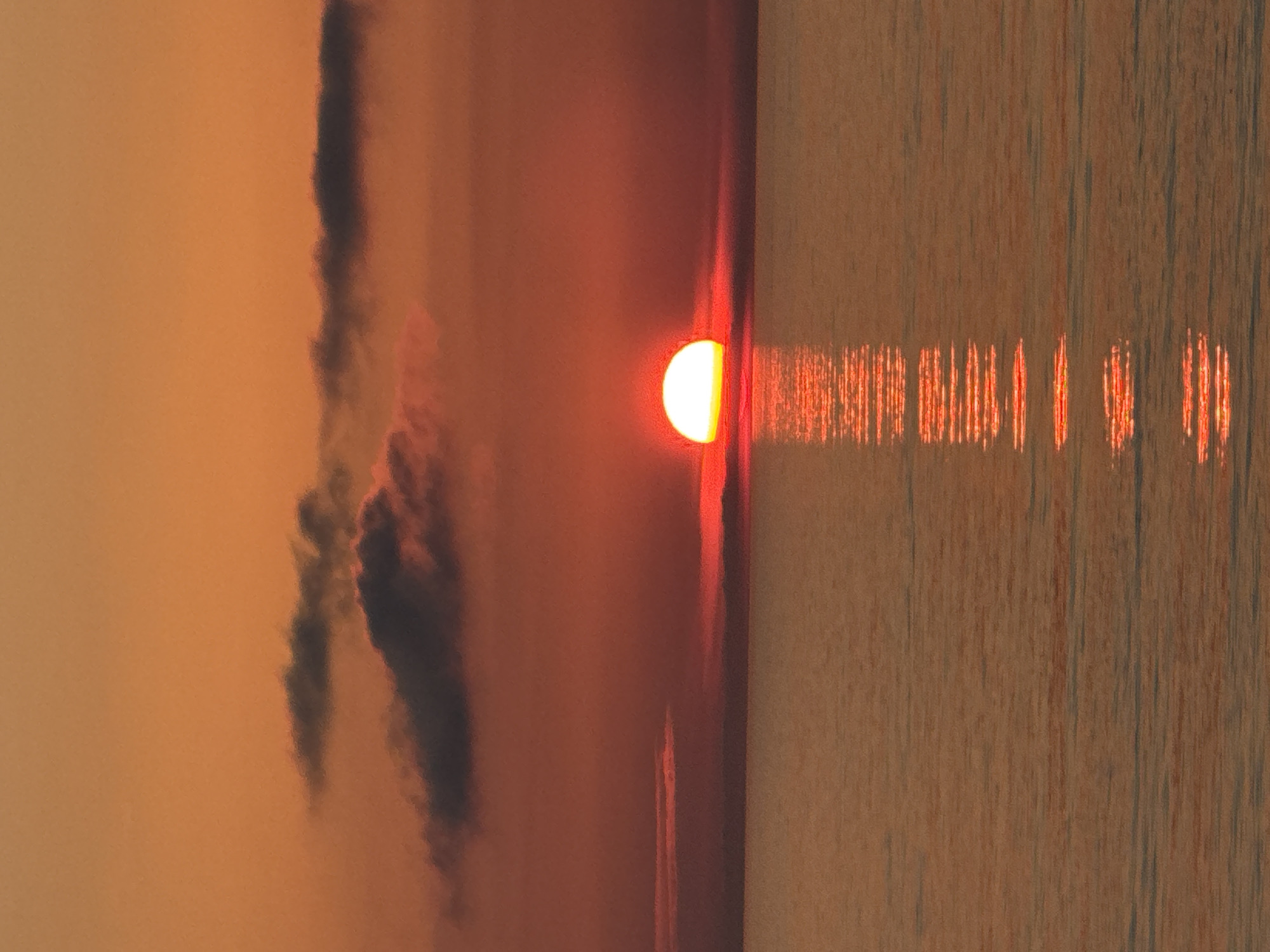 Sunset photographed over water in Batumi, Georgia