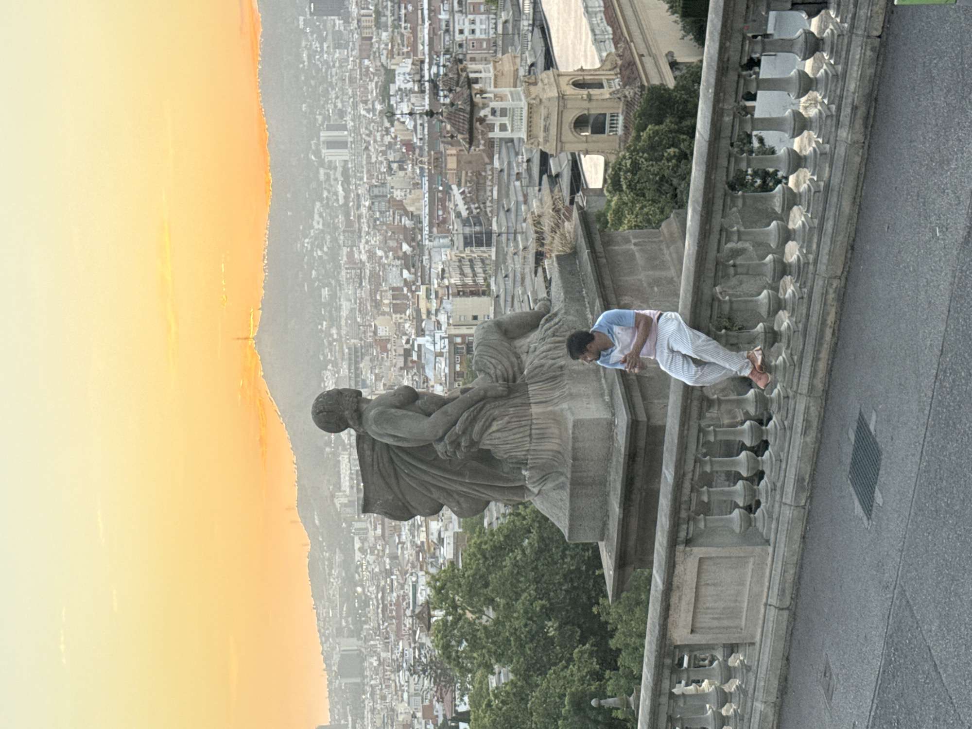 Barcelona sunset draws a crowd to the city's high overlooks
