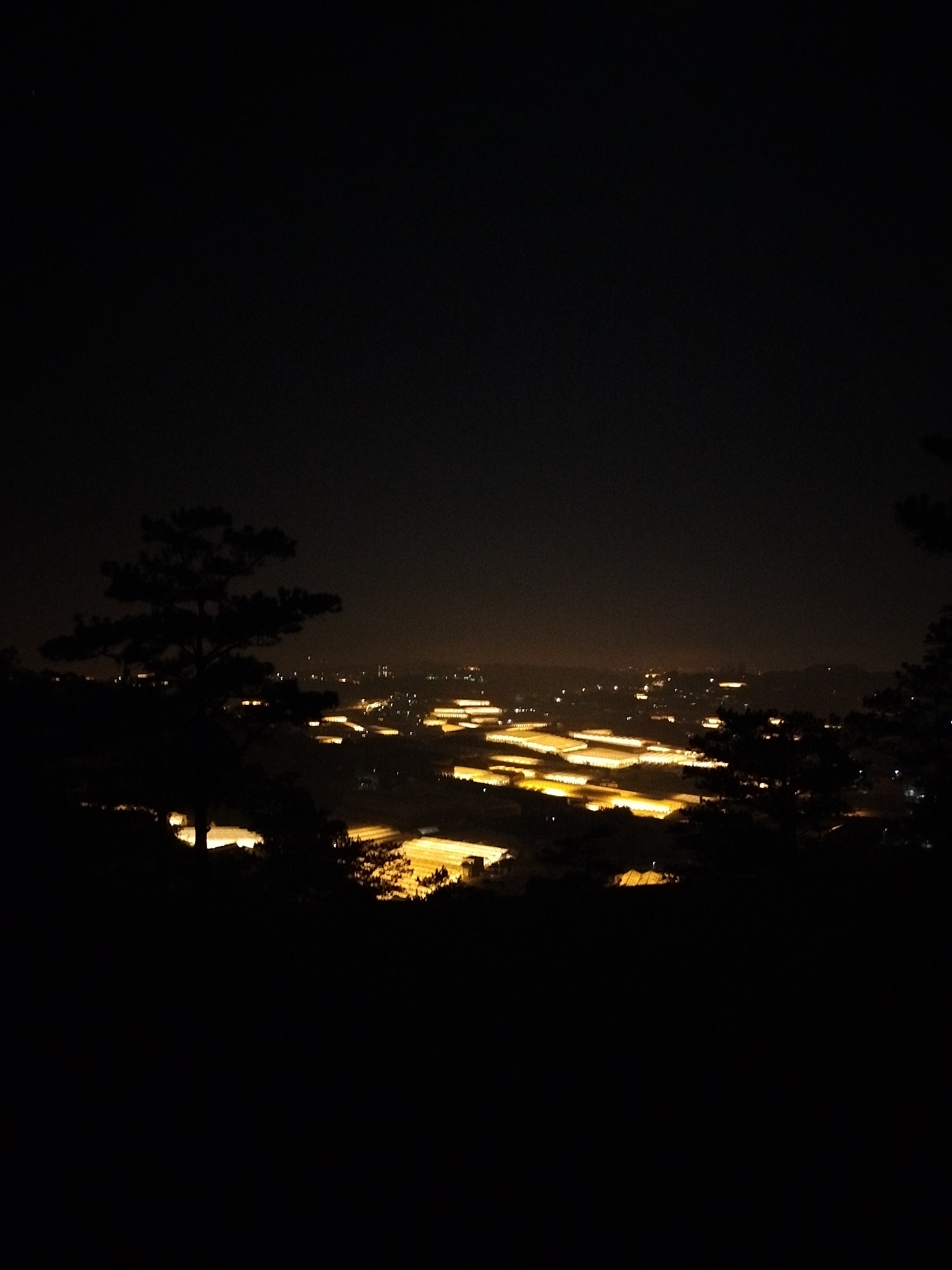 Nighttime view captures illuminated Lạc Dương, Vietnam landscape