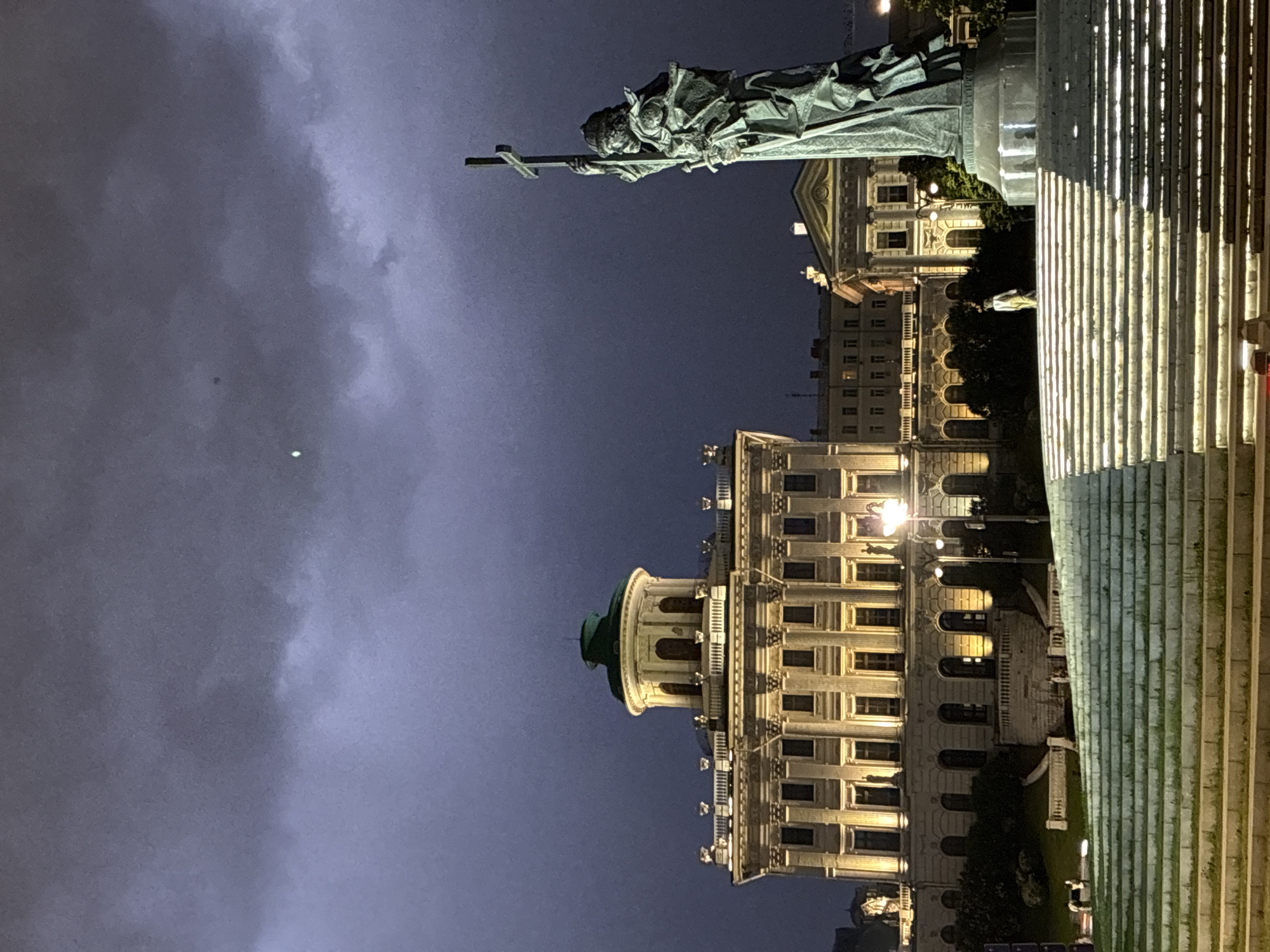 Moscow landmarks captured in nighttime documentation near Kremlin