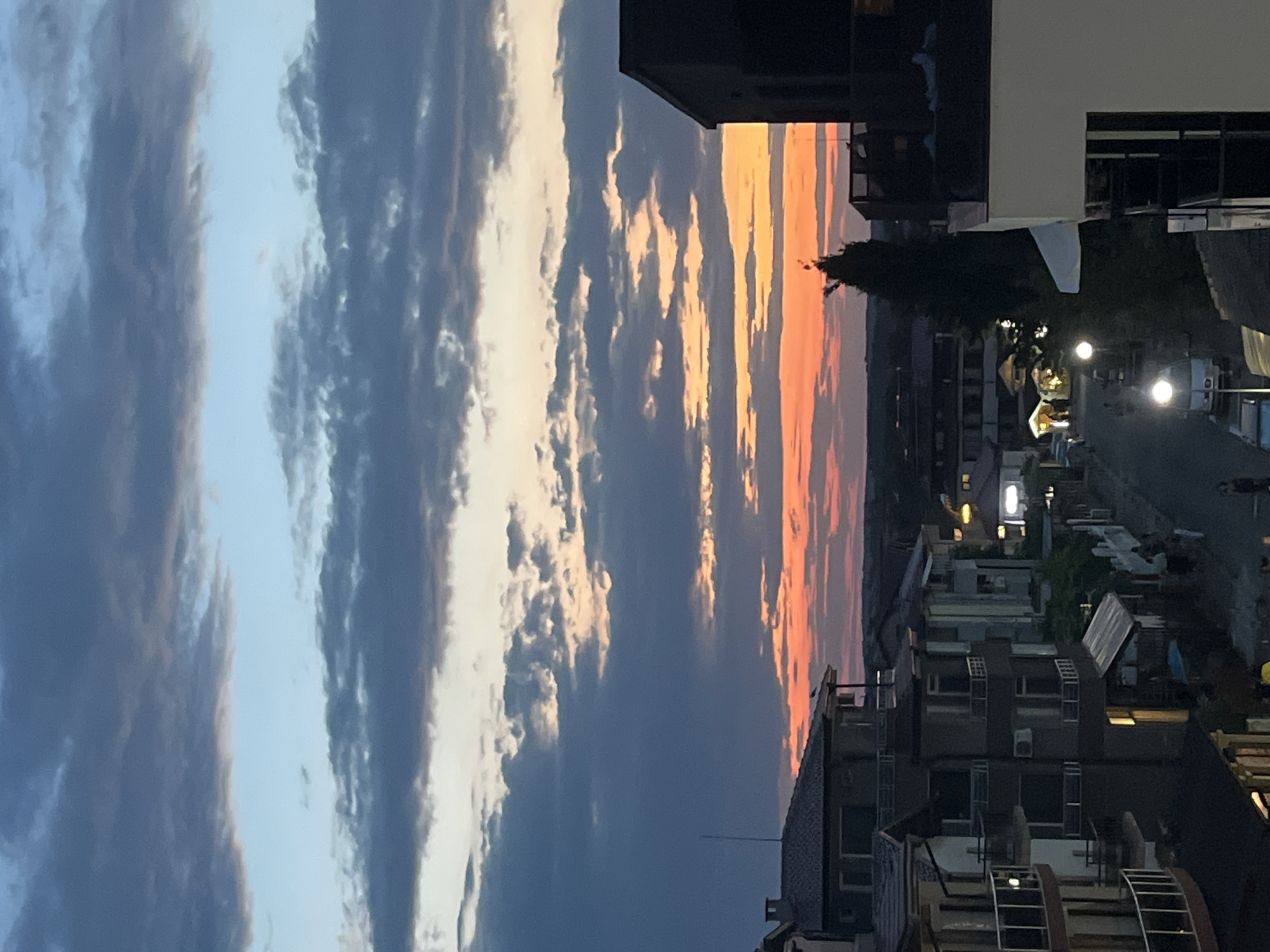 Dusk rolls over Lozenets in layers of orange and blue