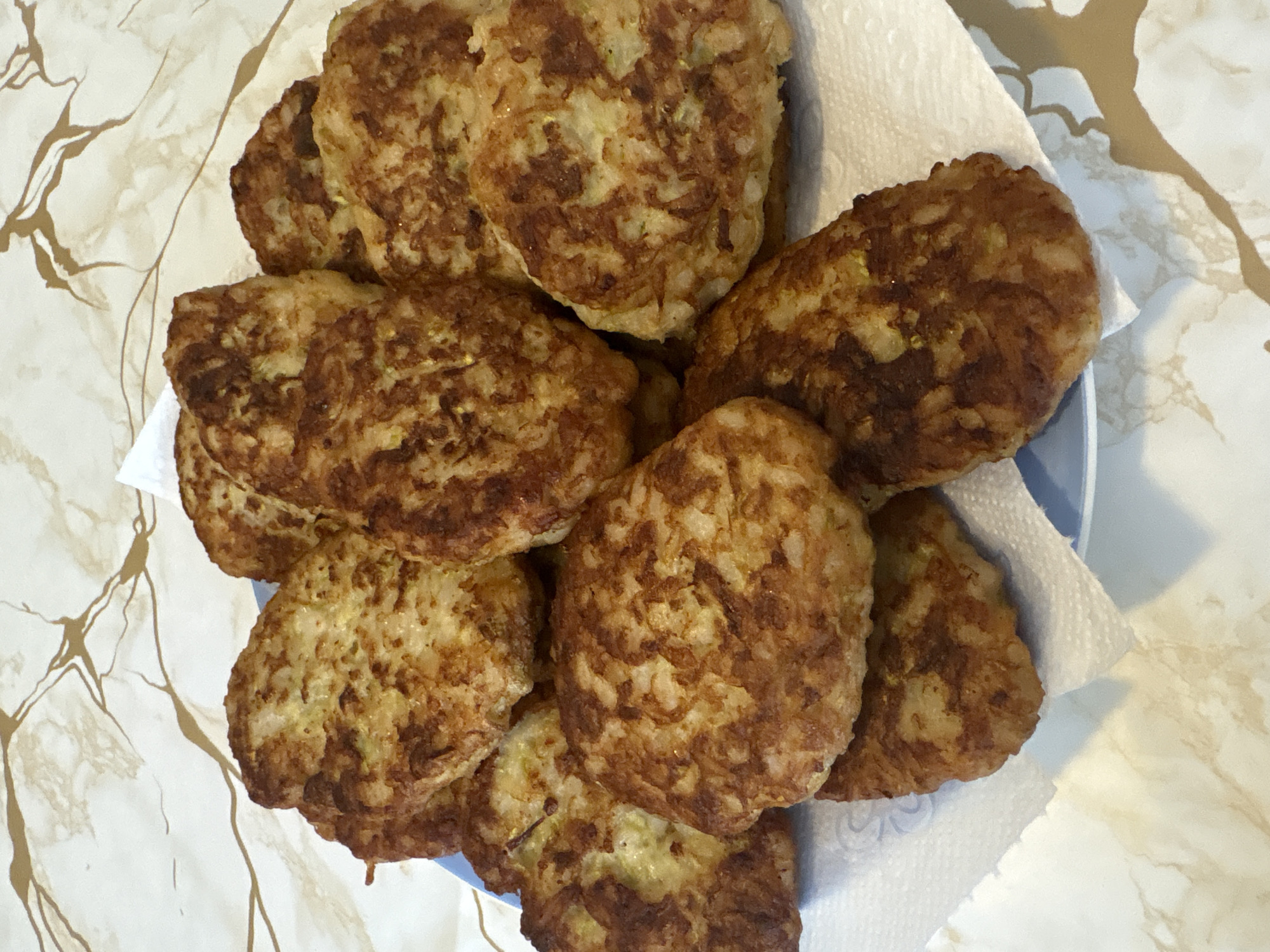 Summer garden and homemade fritters in Kalush, Ukraine