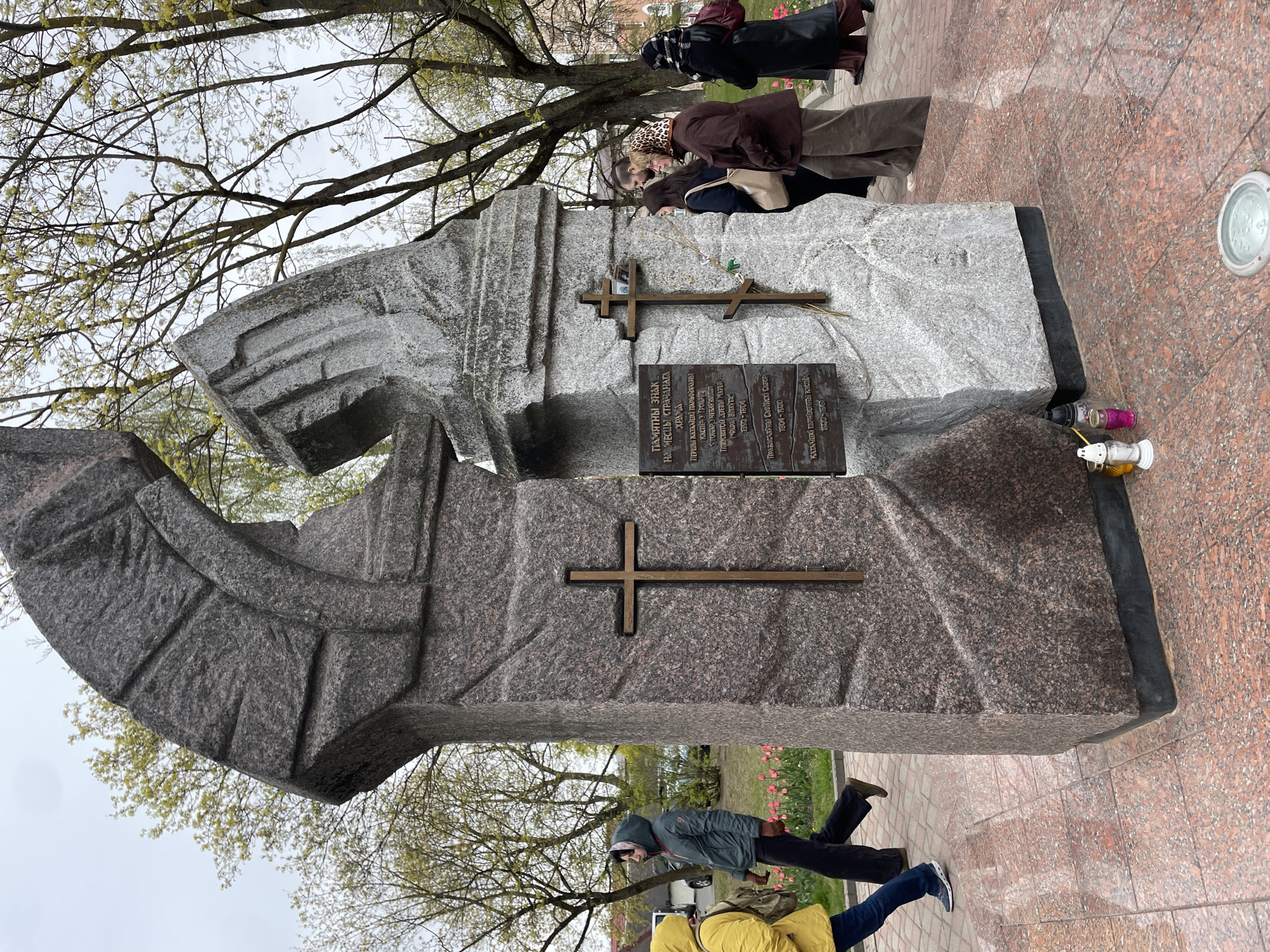 Tourist documents historic landmarks across Hrodna Belarus morning tour
