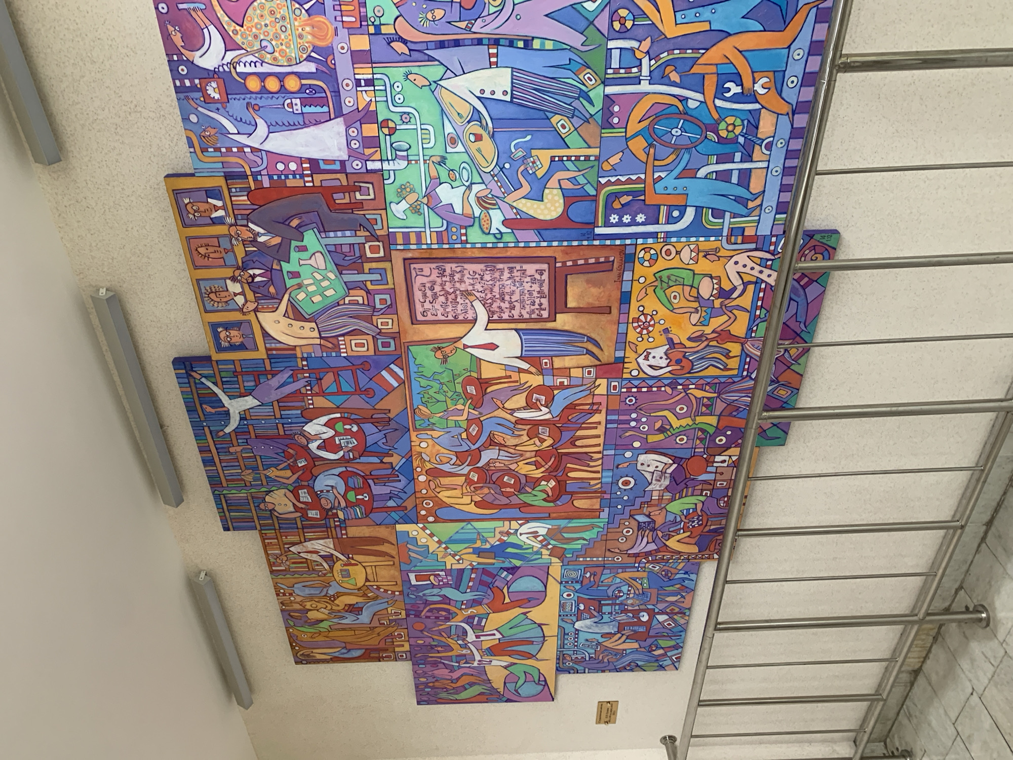 Vibrant art installations documented in Moscow public building