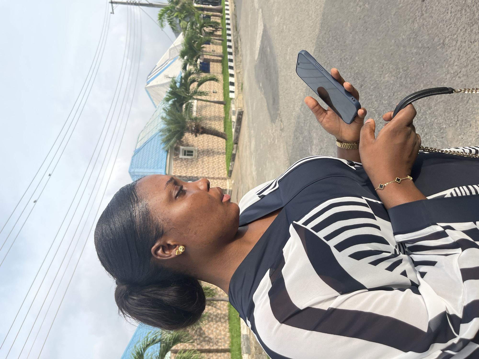 Morning street life captured in residential Abuja neighborhood