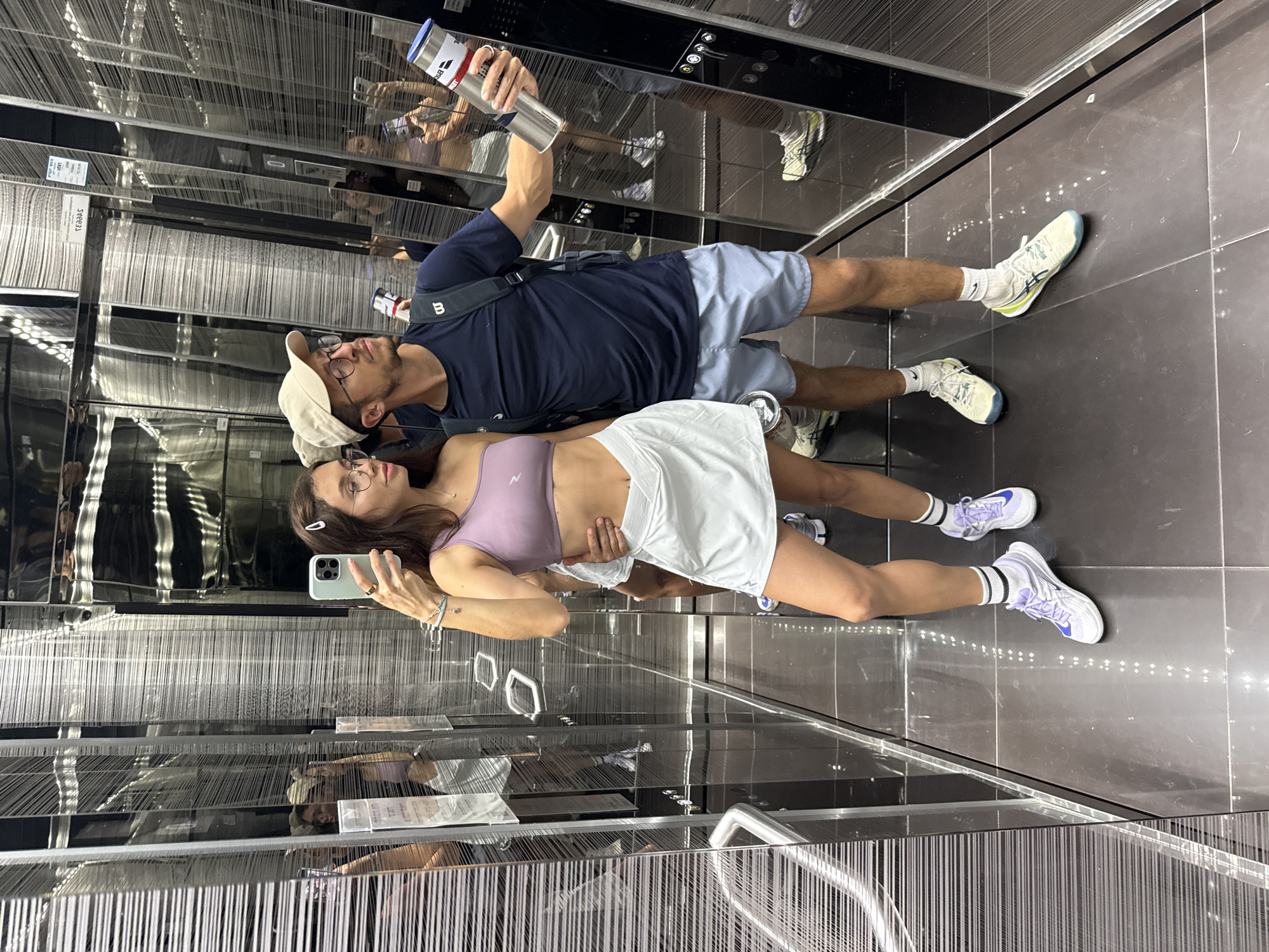 Couple takes selfie in Tel Aviv elevator