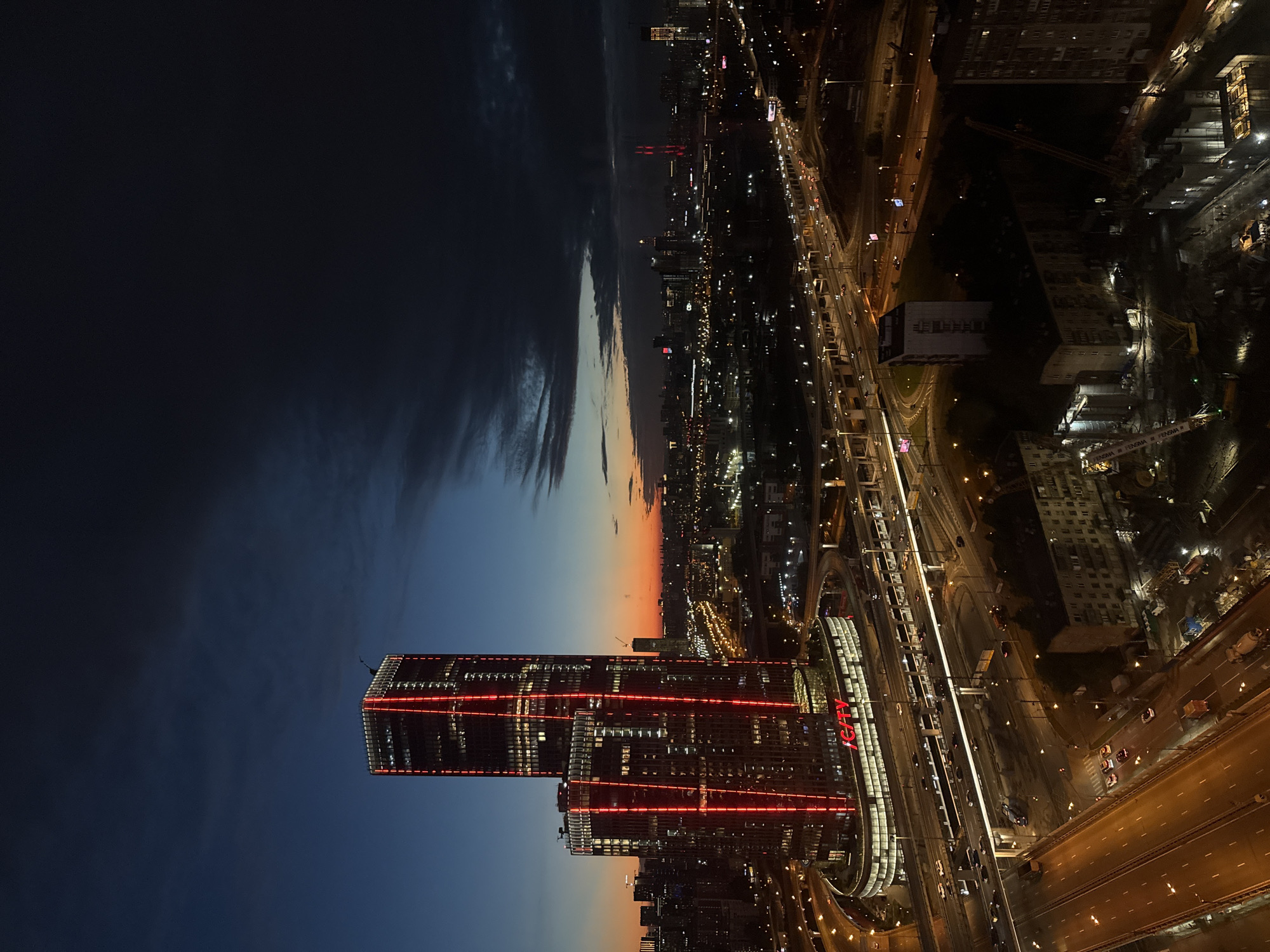 Evening views across Khimki from multiple perspectives
