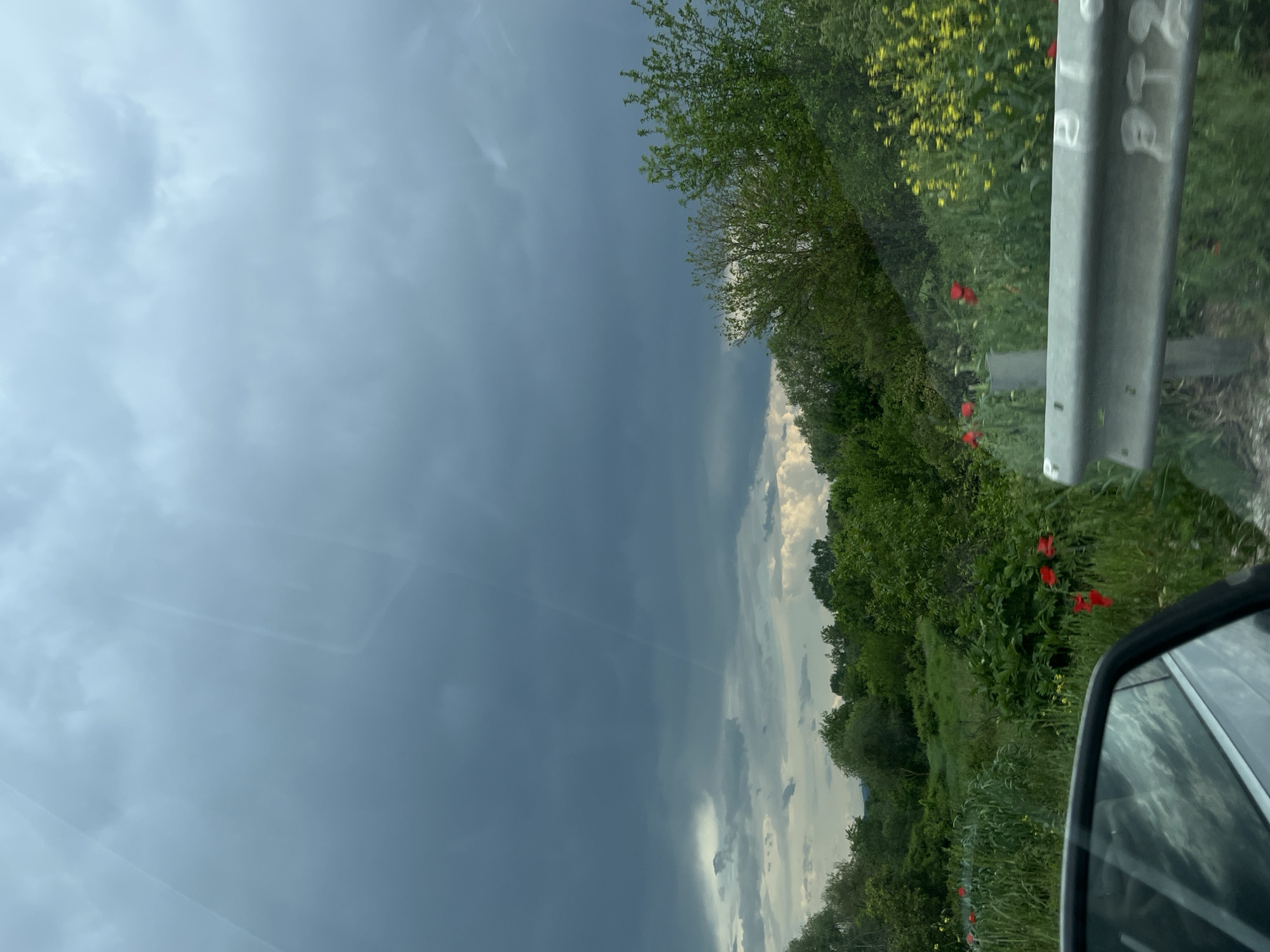 Stormy skies observed from vehicle in Malchika, Bulgaria