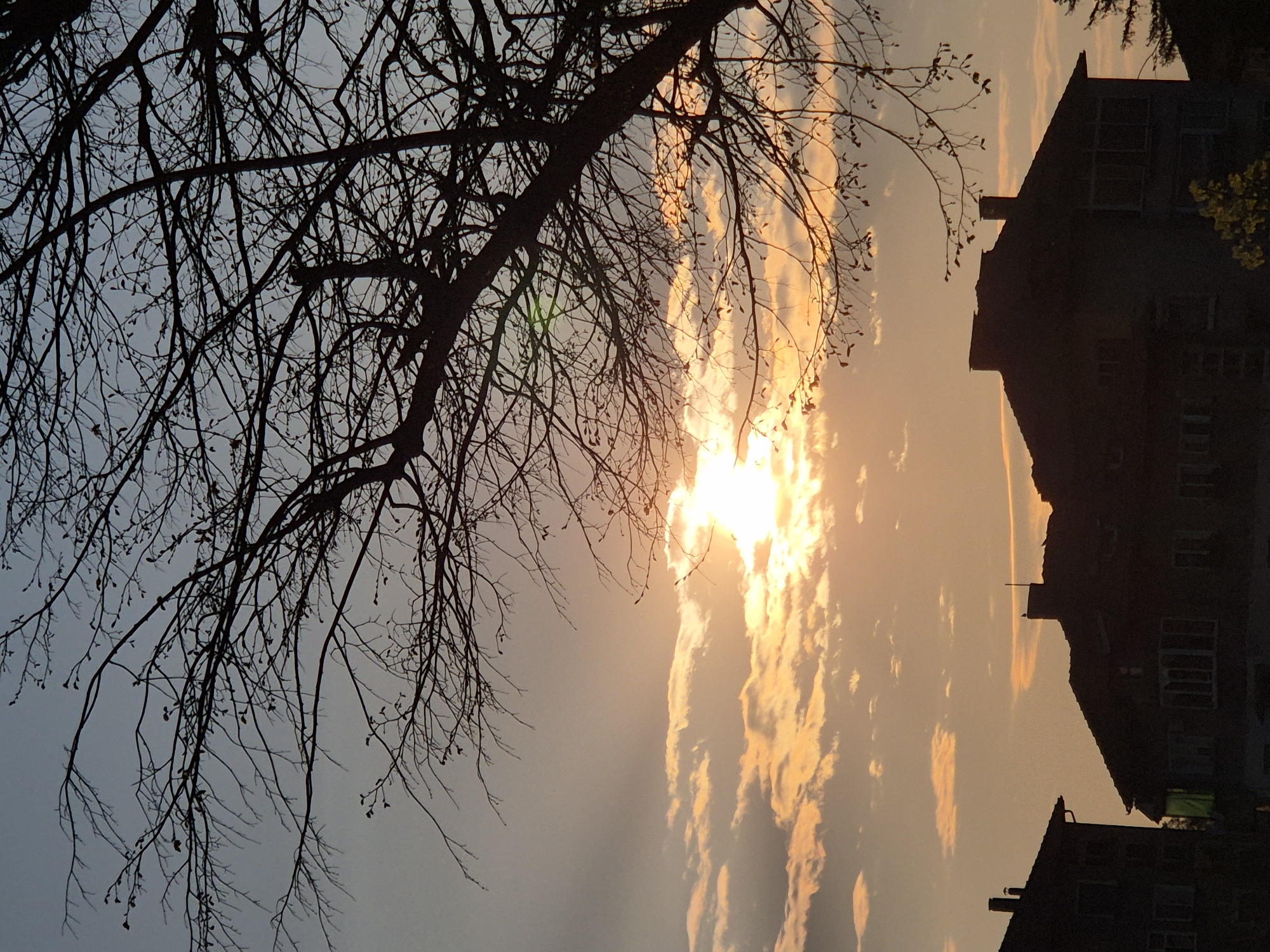 Sunset documented through multiple photographs in Pavlikeni, Bulgaria