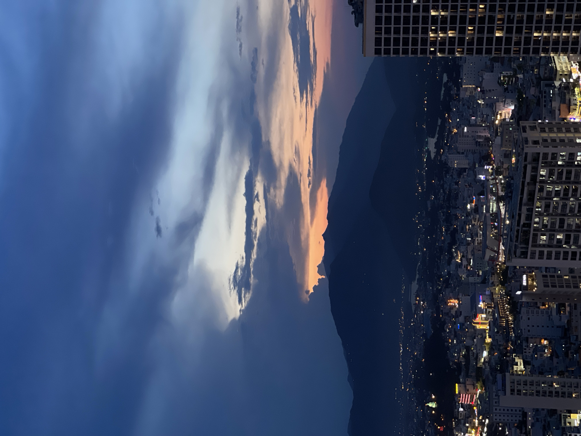 Dusk to night transition captured over Nha Trang cityscape