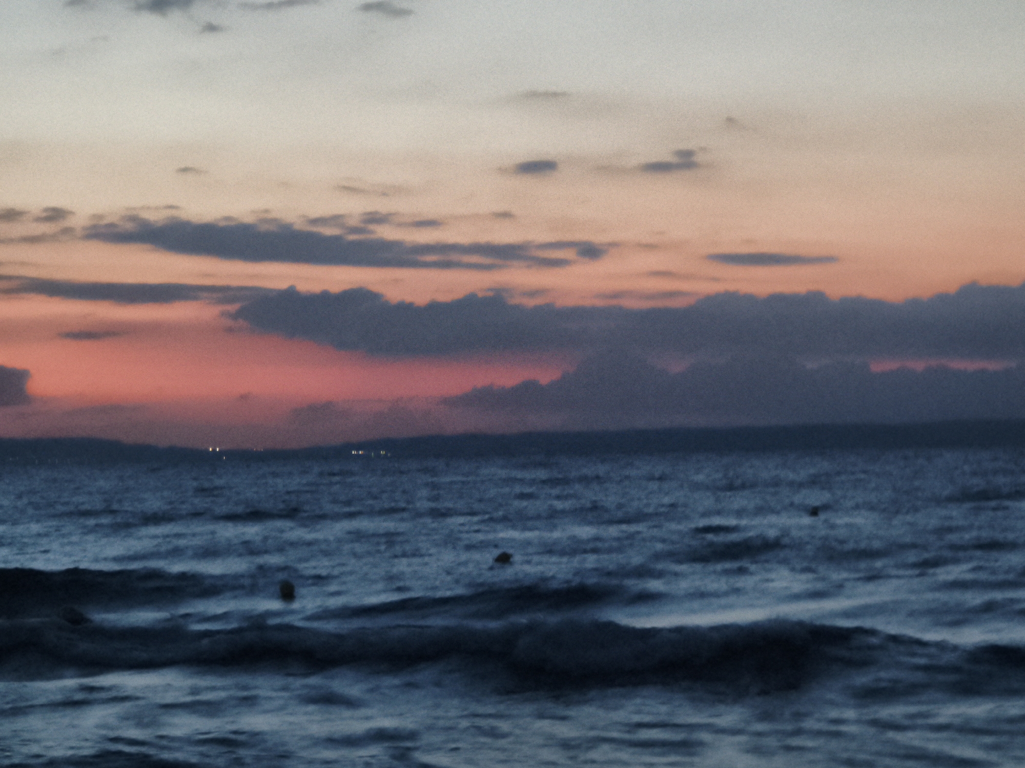 Sunset along a Kassandra beach, Aegean coast, Greece