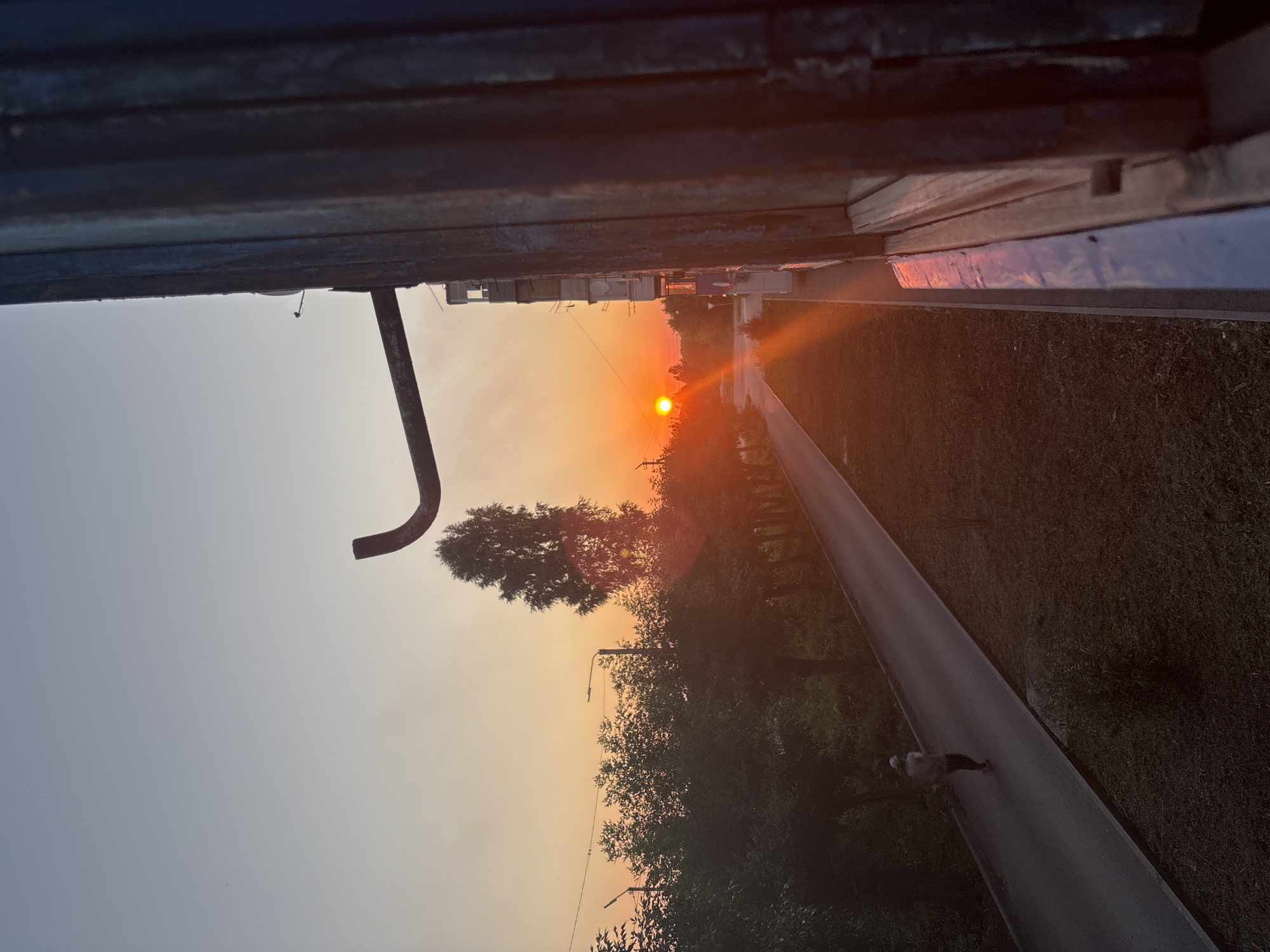 Sunset views and blue LED lights in Inskoy, Russia