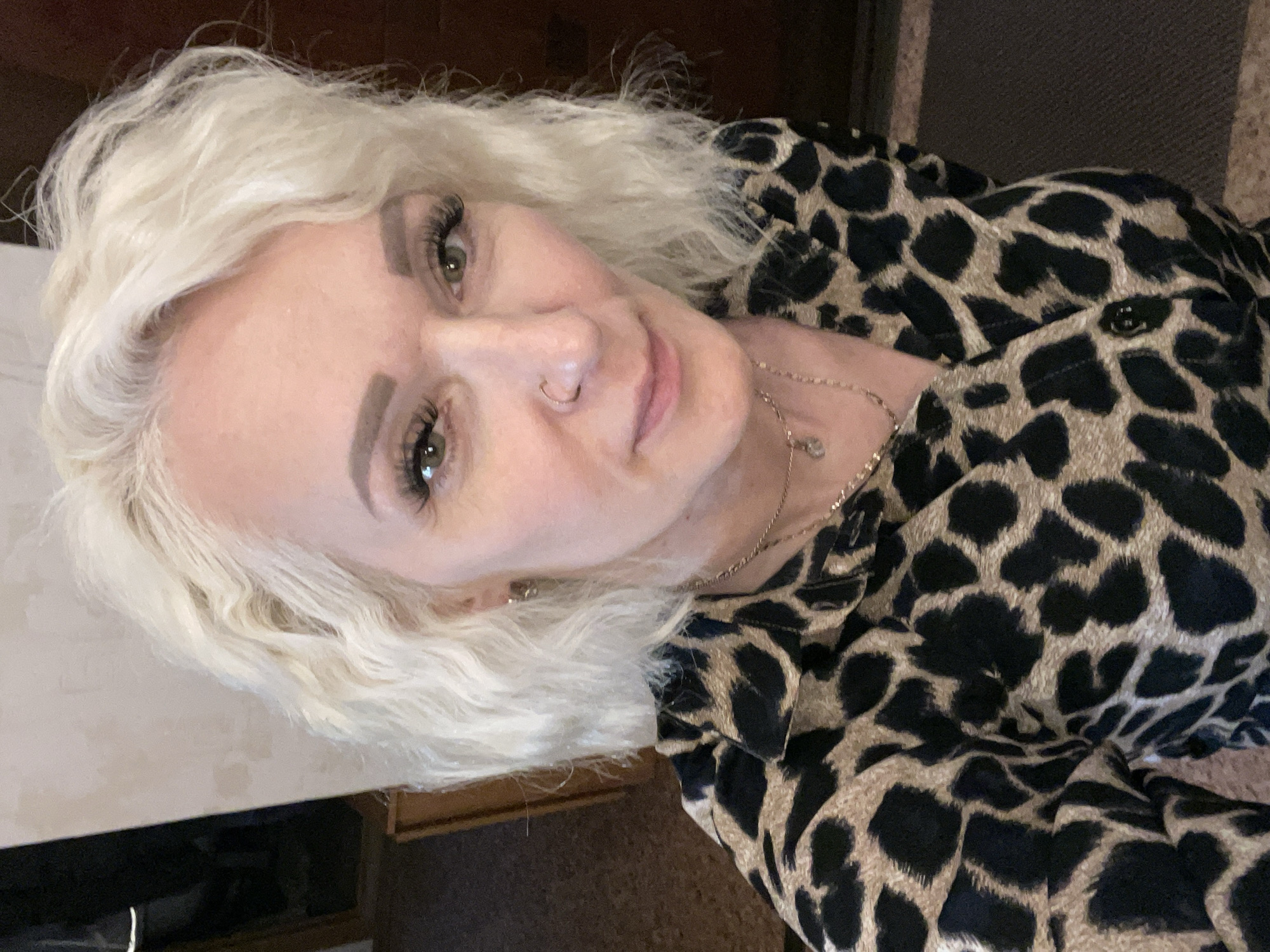 Leopard-print outfit shoot, Saint Petersburg apartment