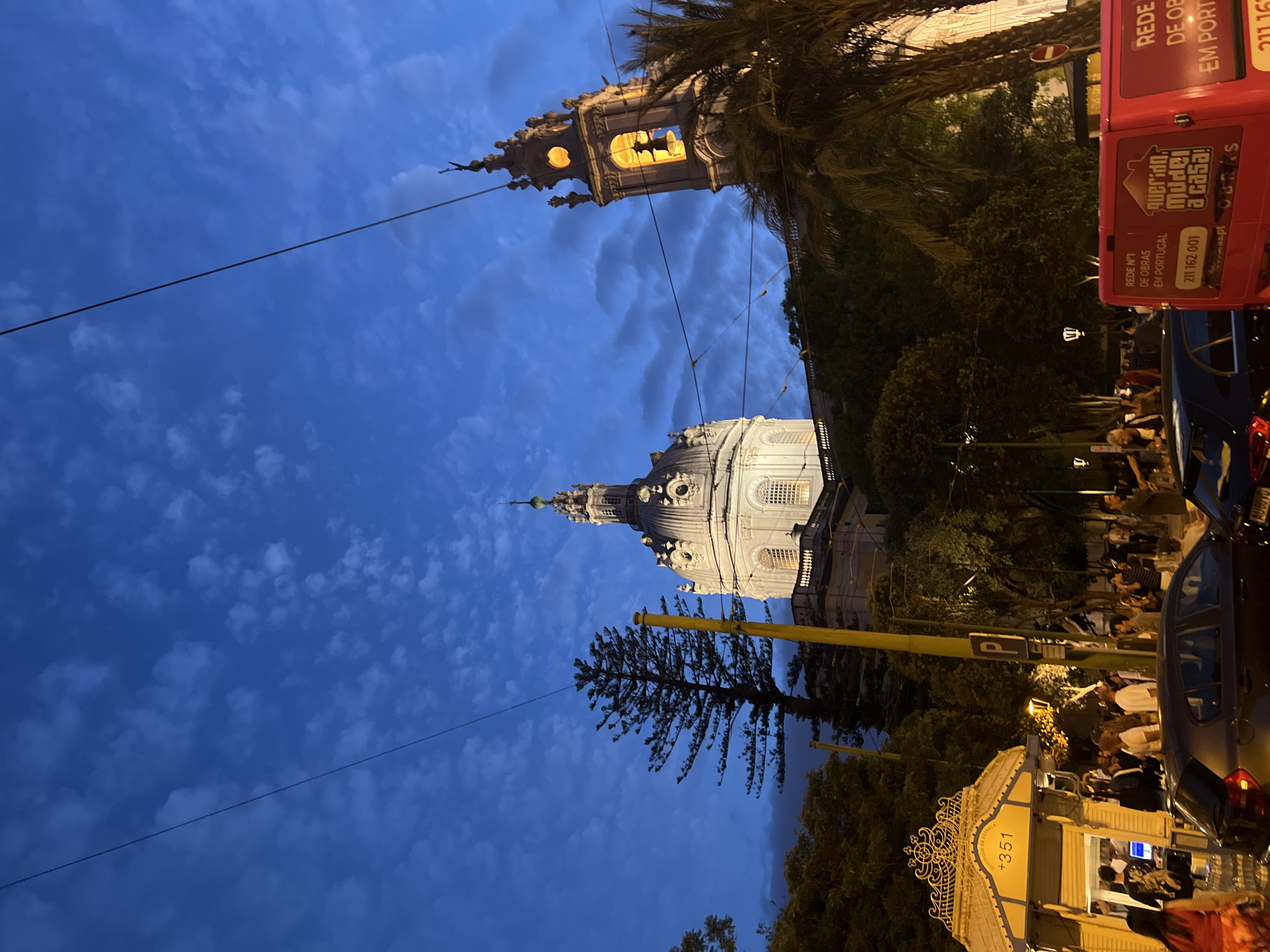 Twilight to night in Lisbon's historic Alfama district