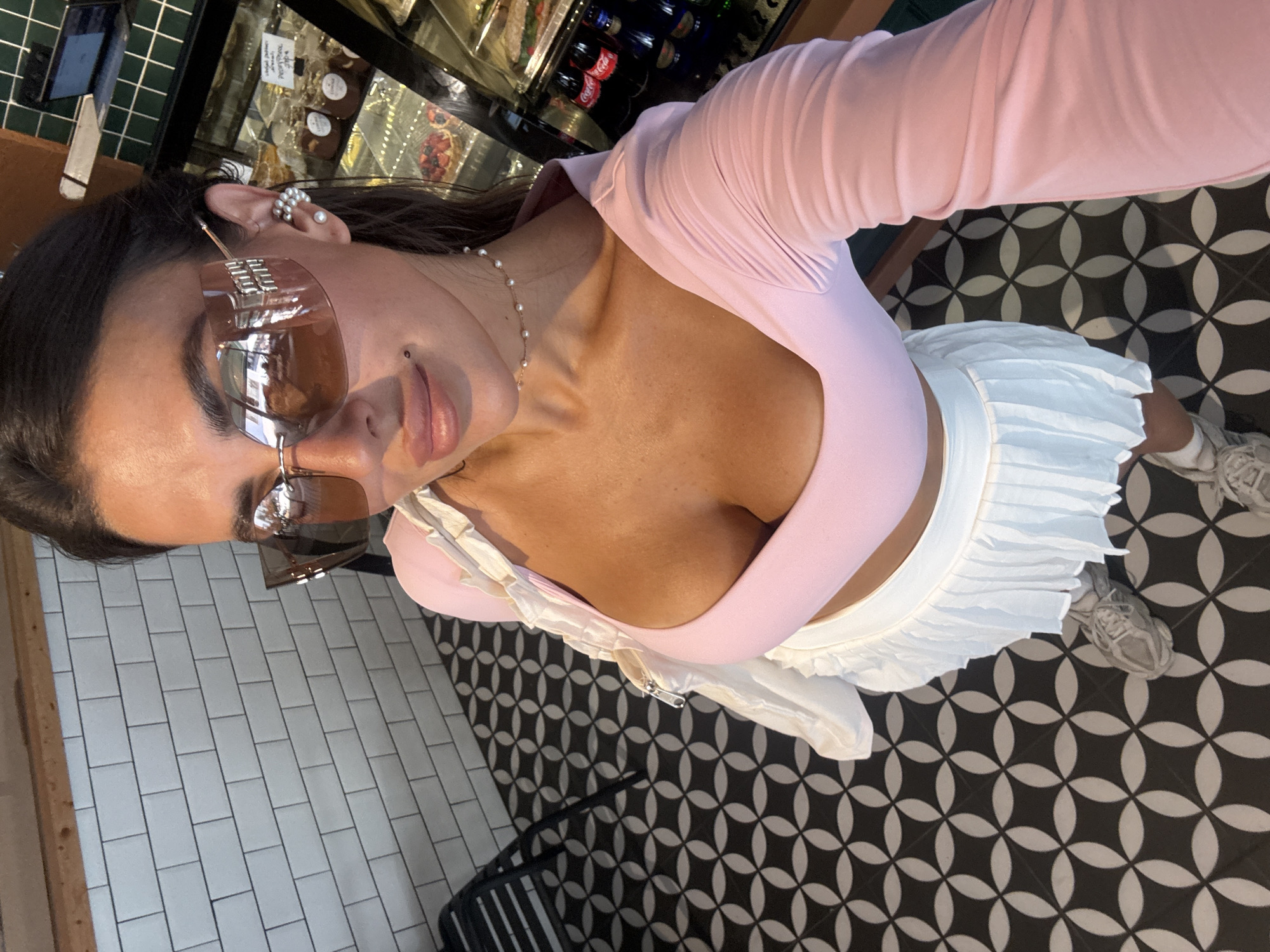 Selfies and cafe details inside a Fethiye bakery