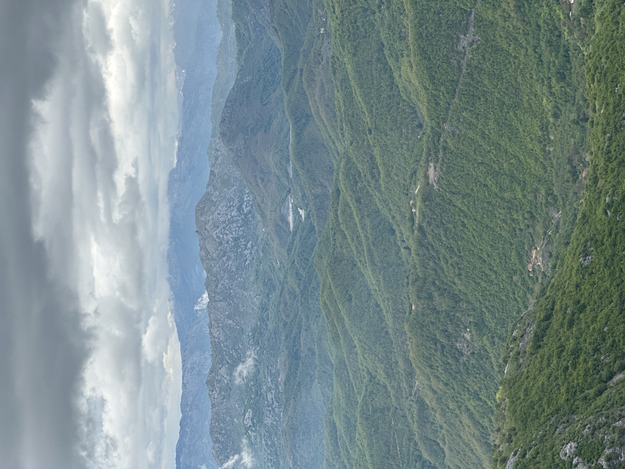 Mountain landscape documented in Brskut, Montenegro under cloudy conditions