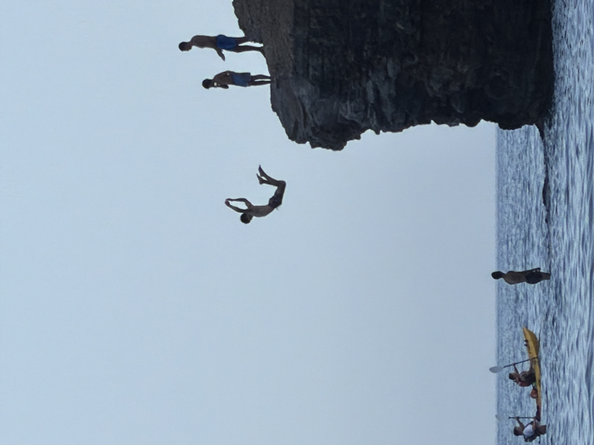 Cliff diving off the Adriatic coast in Budva, Montenegro