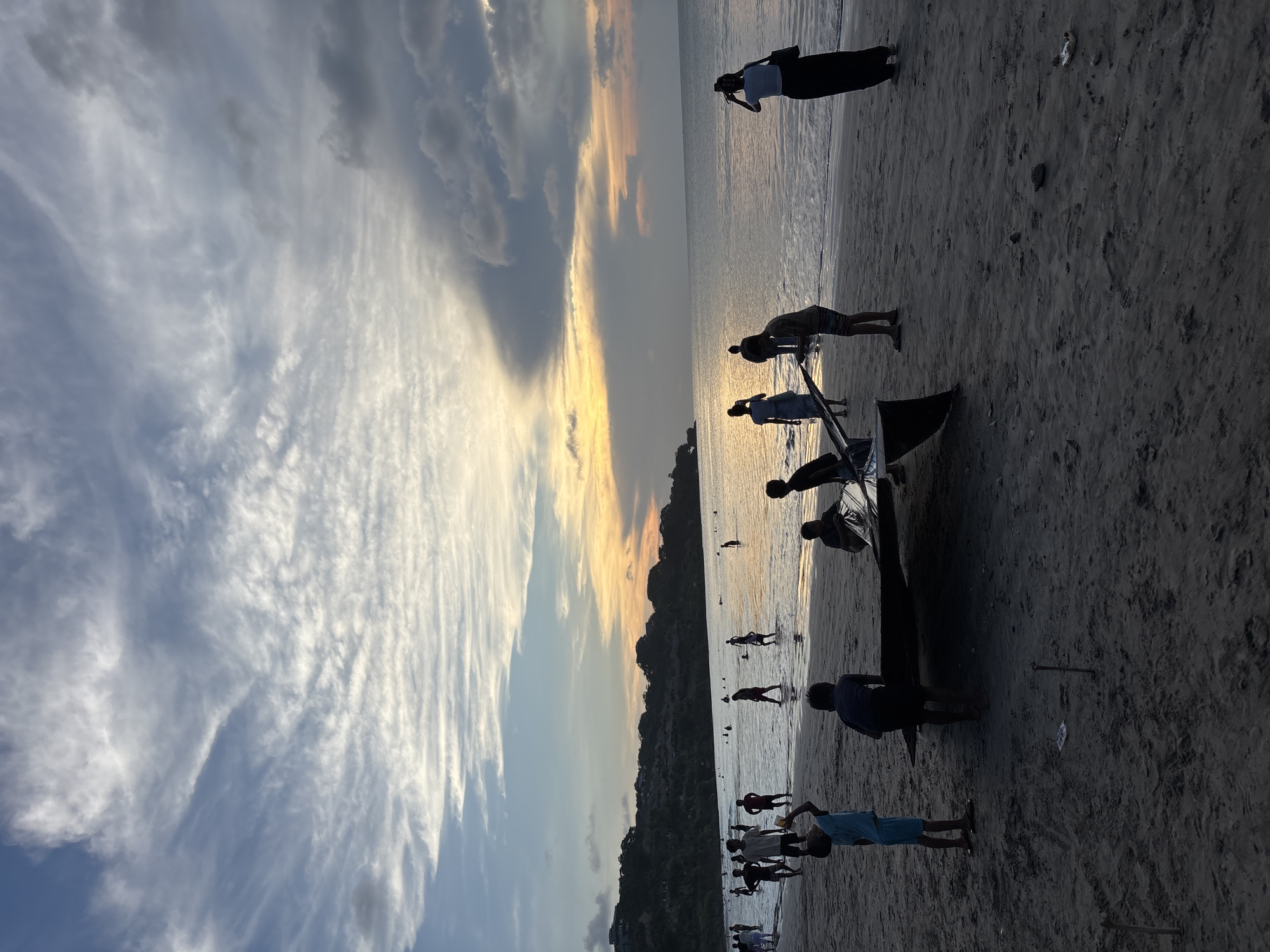 Sunset beach recreation captured at Kuta Selatan, Indonesia