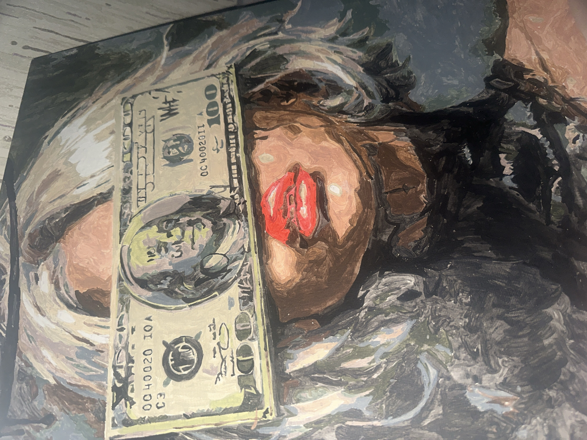 Russian art installation features dollar bill portraits, personal moments