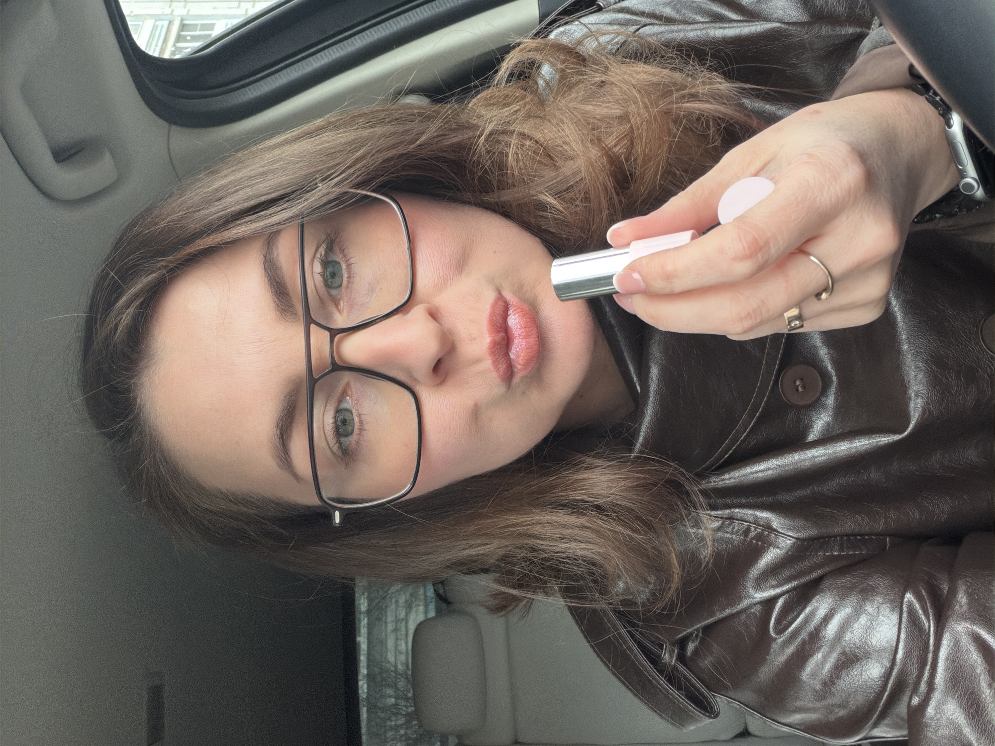 Woman in Brown Jacket Documents Morning Routine Across Multiple Locations