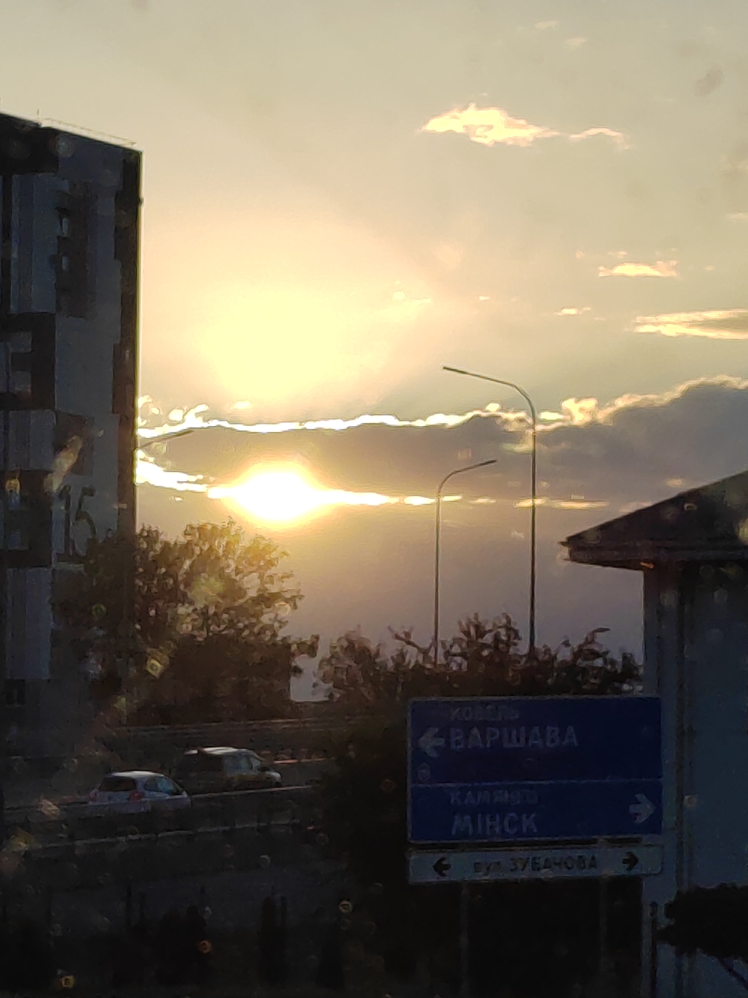 Evening drive through the streets of Brest, Belarus