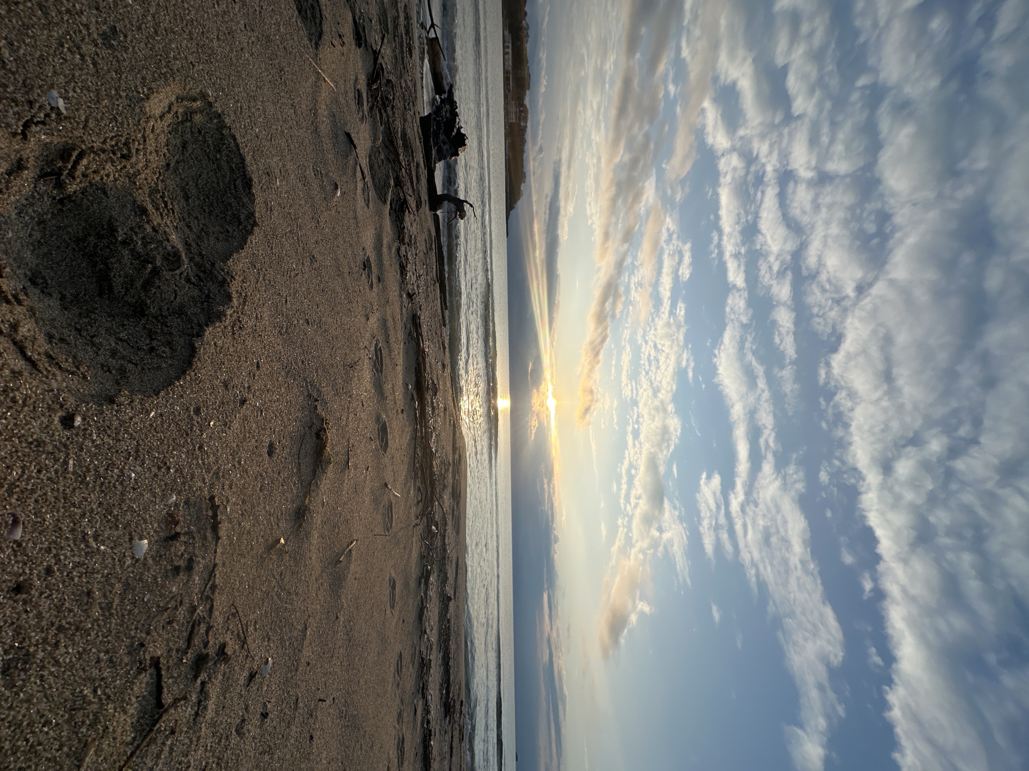 Sunset moments captured at Bulgarian beach with inspirational mug