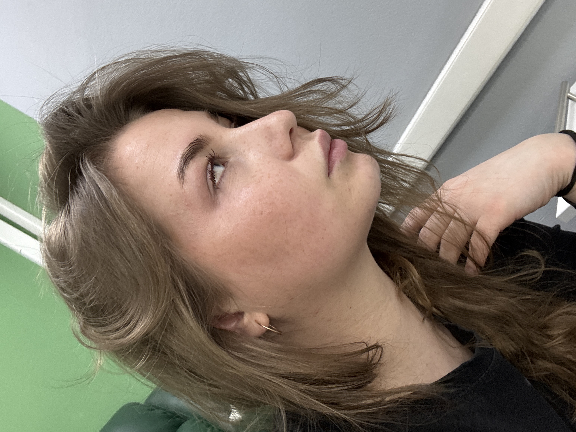 Woman takes multiple selfies in Chaikovsky, Russia morning session