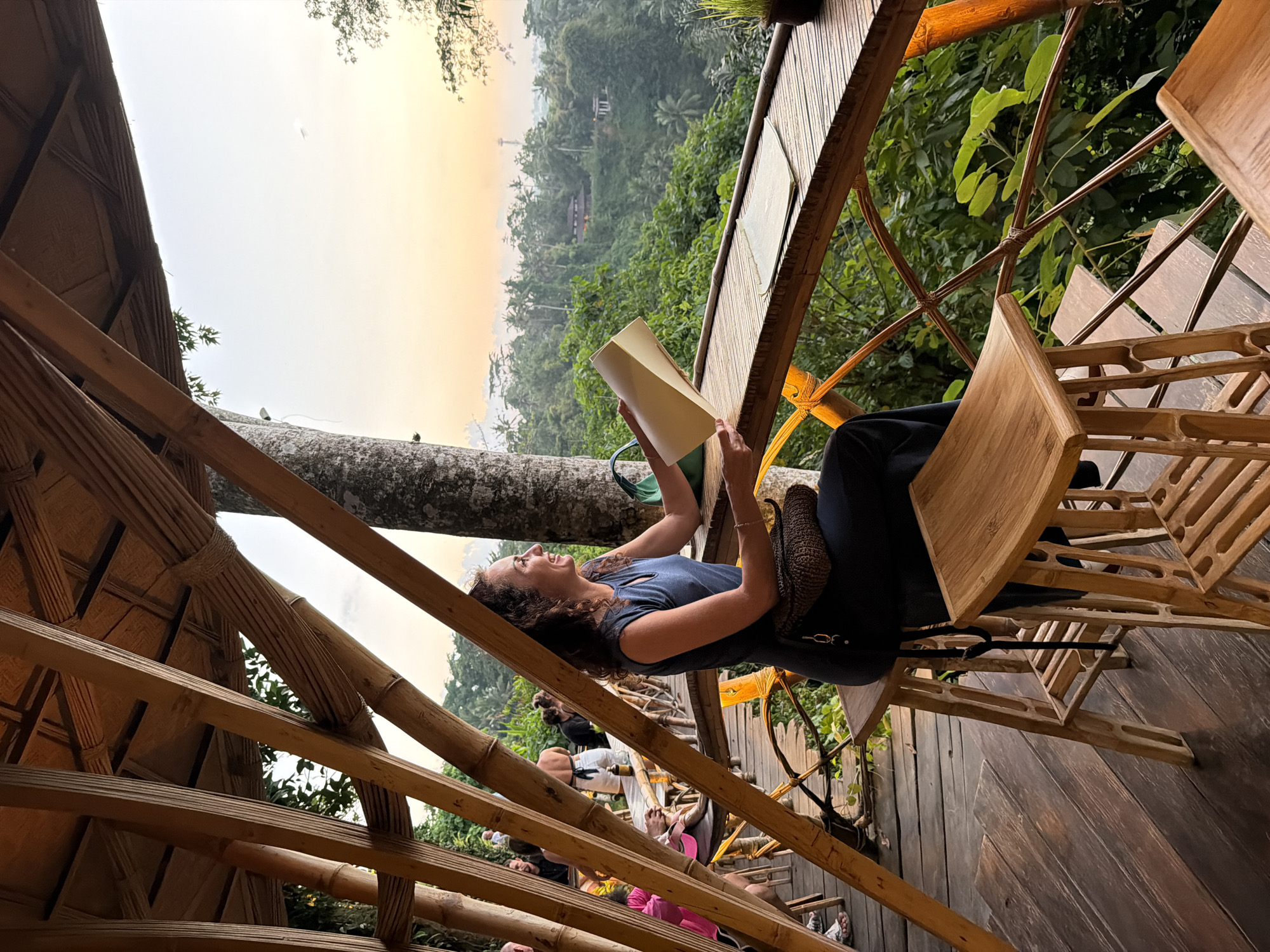 Evening scenes captured at Ubud cafes and rice terraces