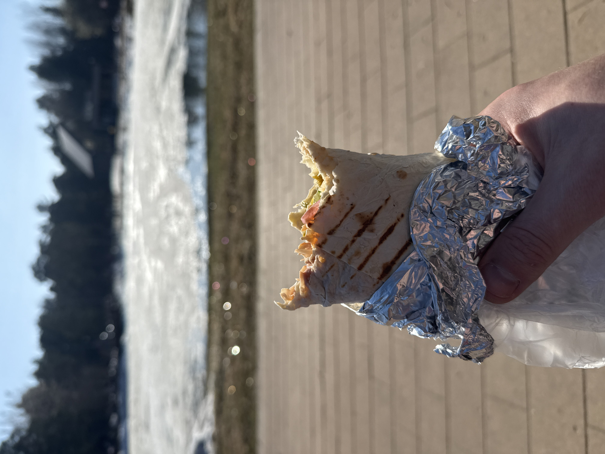 Street food lunch captured in Moscow park