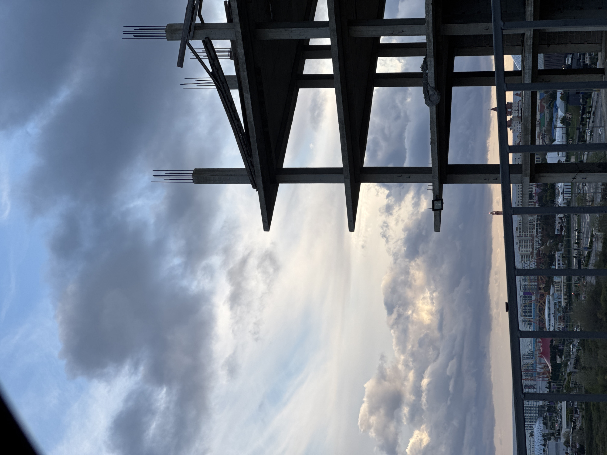 Construction site view documented from high vantage point in Sochi